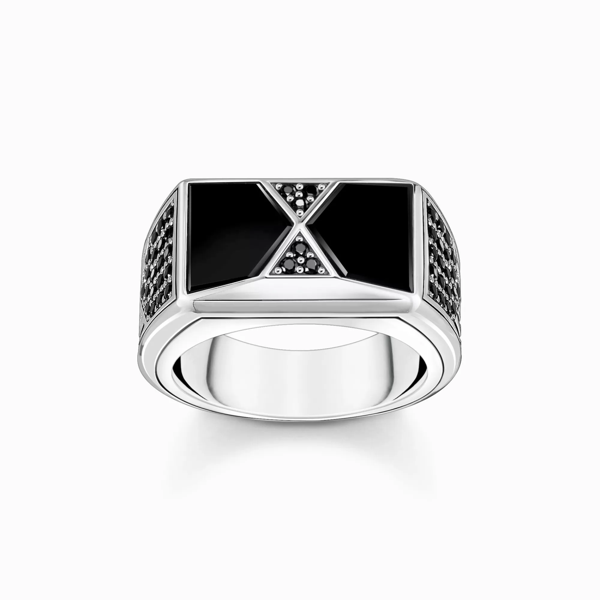 Flash Sale Anillo con negras ónix y piedras negras plata Mujer Anillos | Anillos