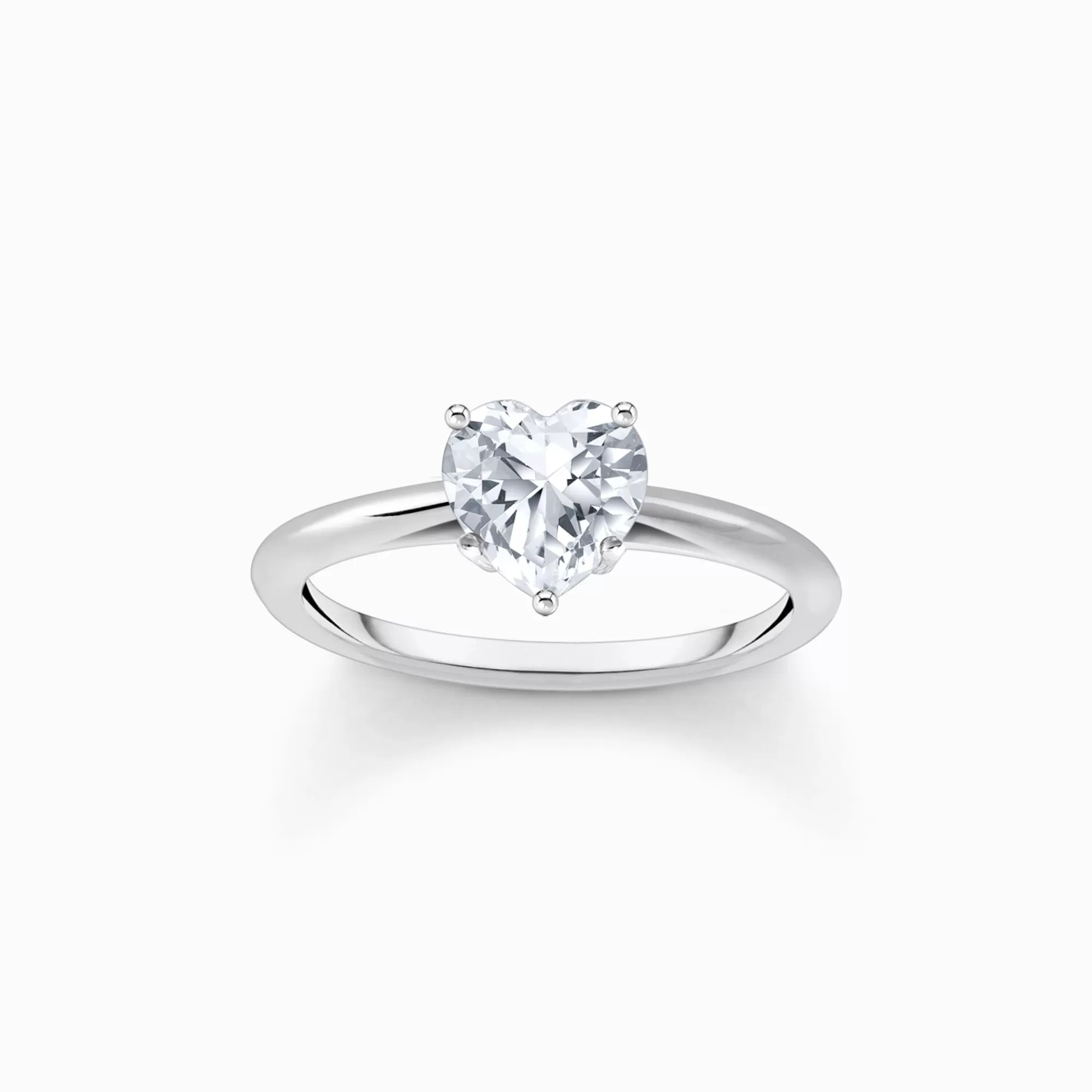 Cheap Anillo de plata con circonita blanca en forma de corazón Mujer Anillos | Plata 925