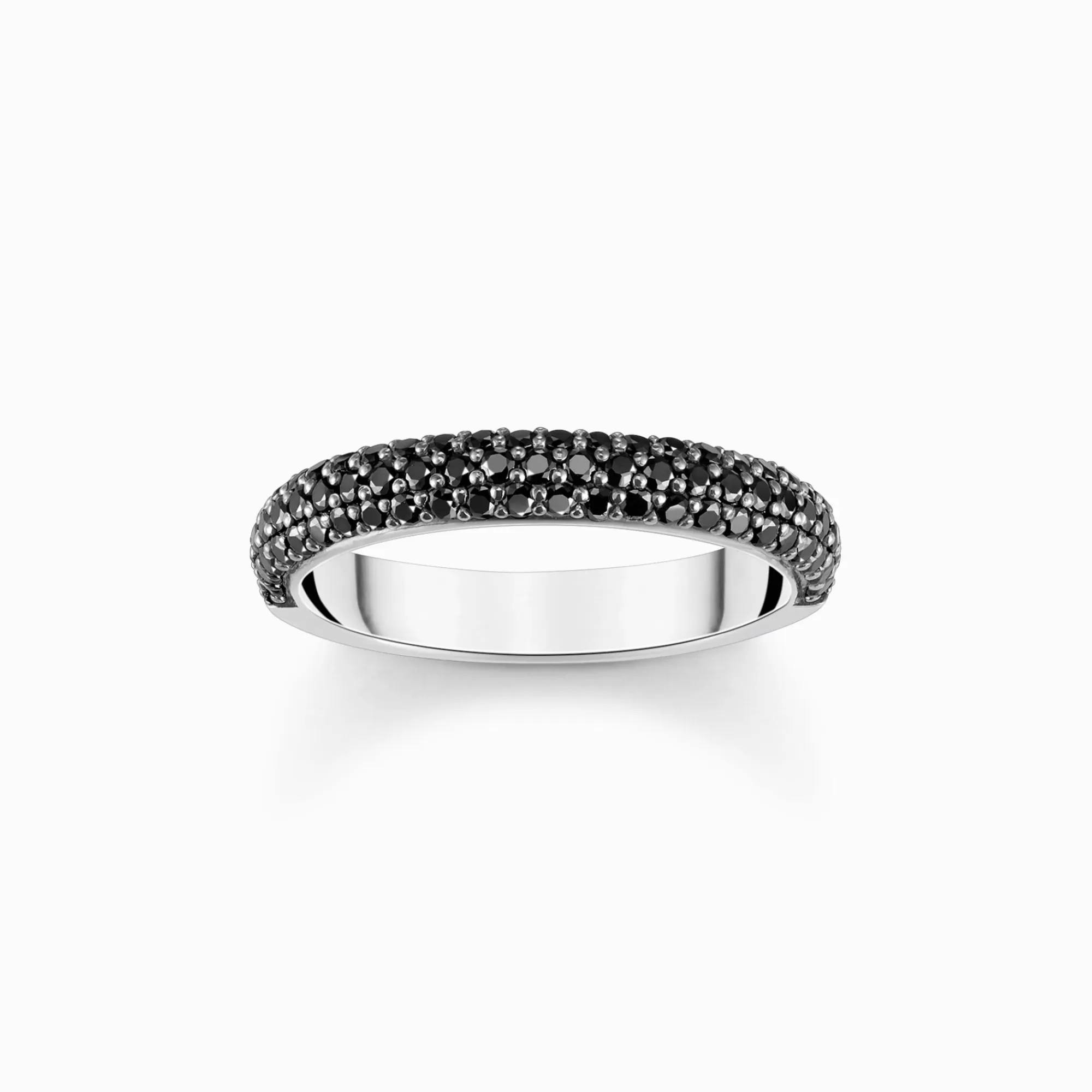 Best Anillo de plata con circonita negra y grabado Mujer Anillos | Plata 925