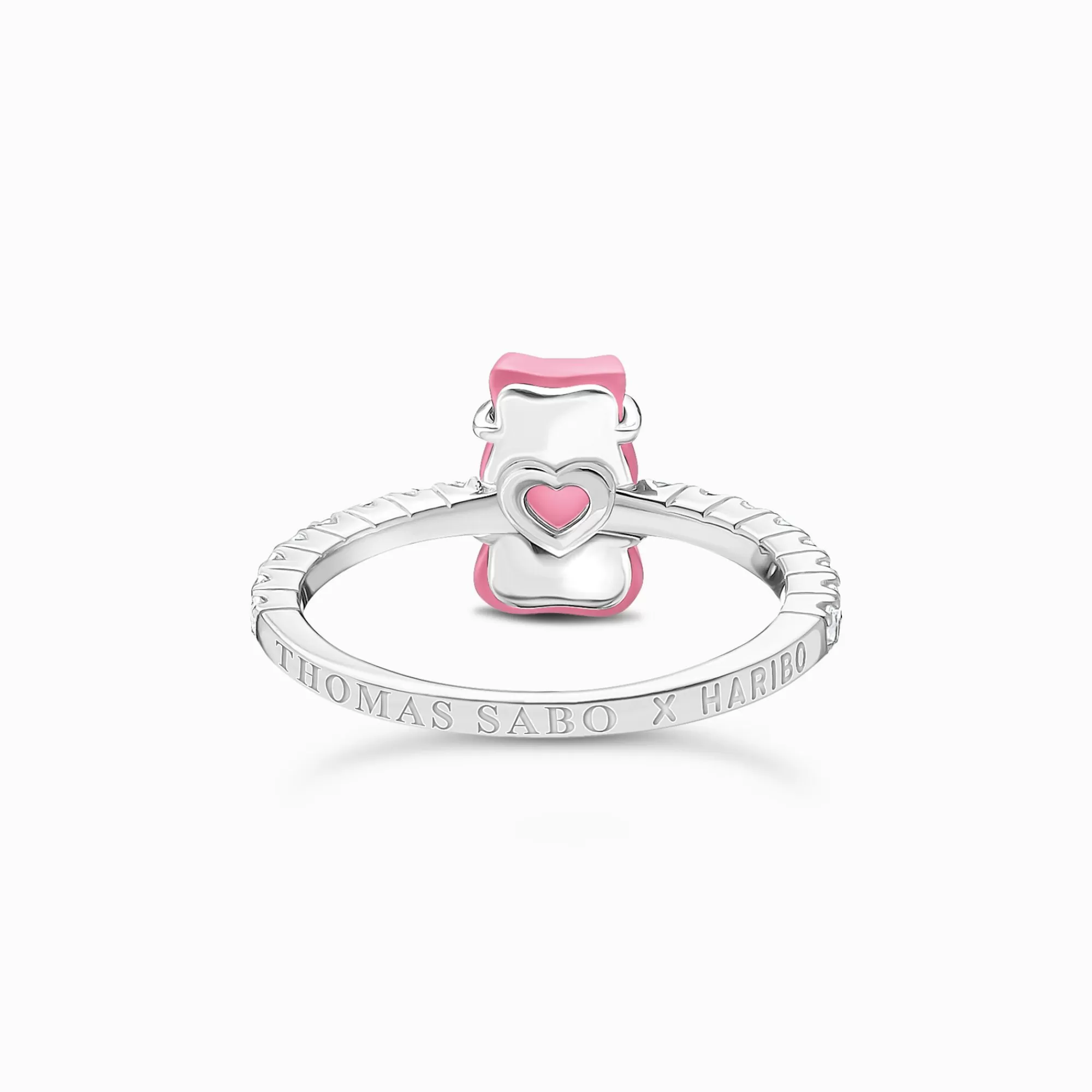 Hot Anillo de plata con Osito de Oro HARIBO rosa mini y piedras de circonita Mujer Anillos | Plata 925