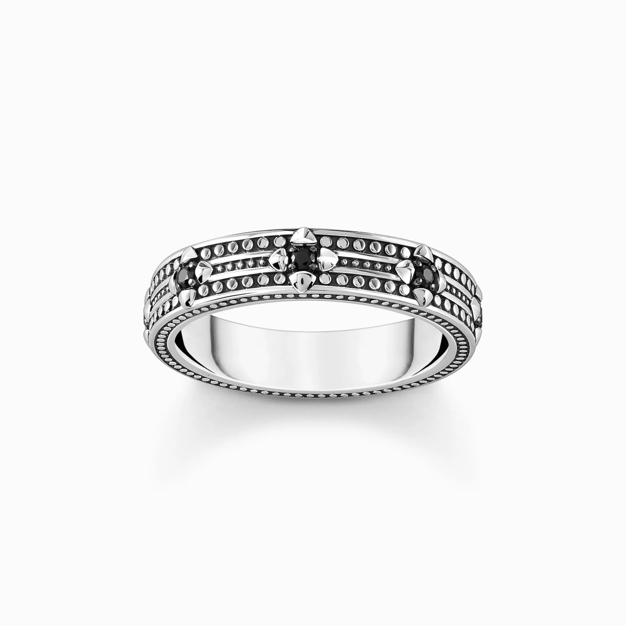 Sale Anillo de plata ennegrecida con circonita negra Mujer Anillos | Plata 925