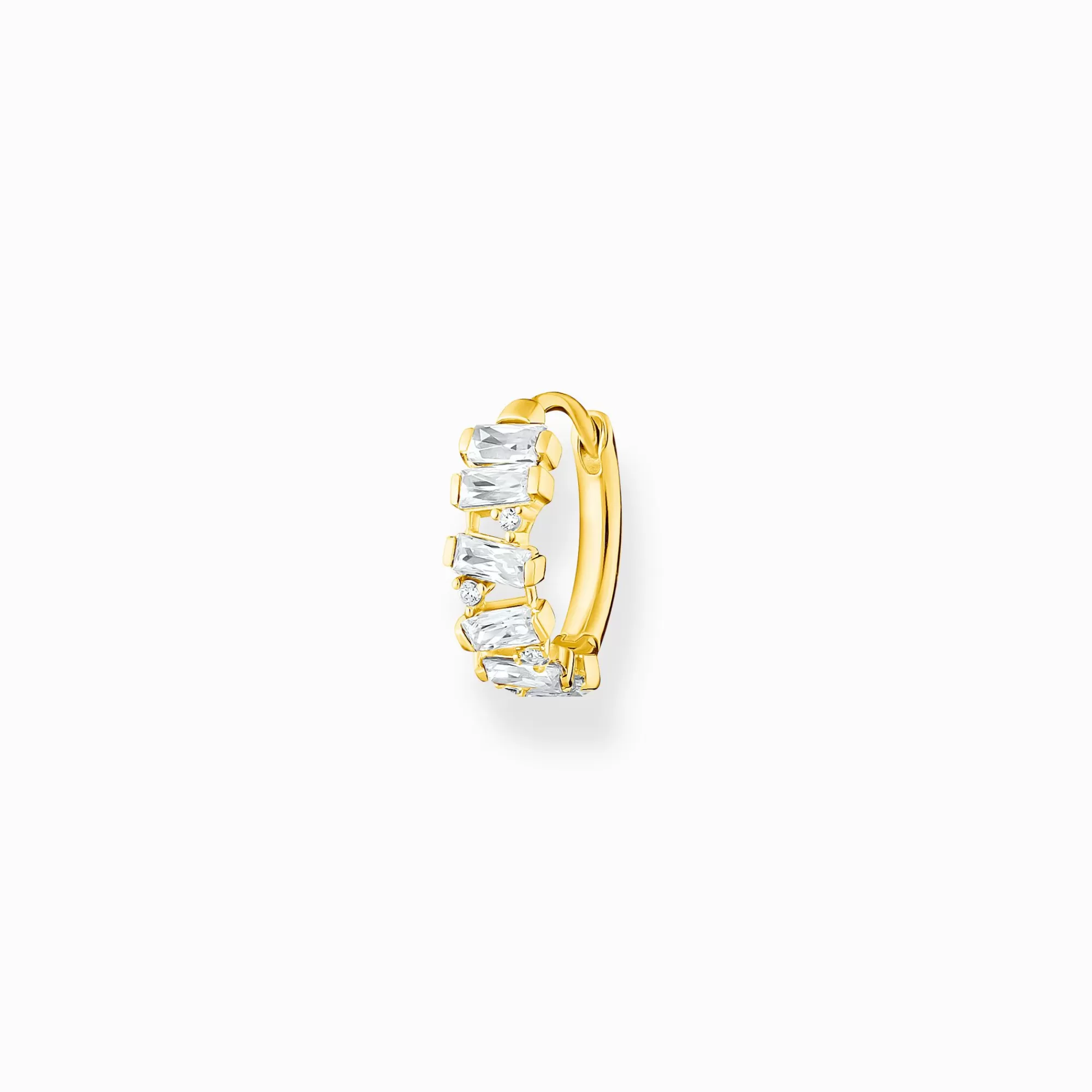 Clearance Aro blanco piedras oro Mujer Aros