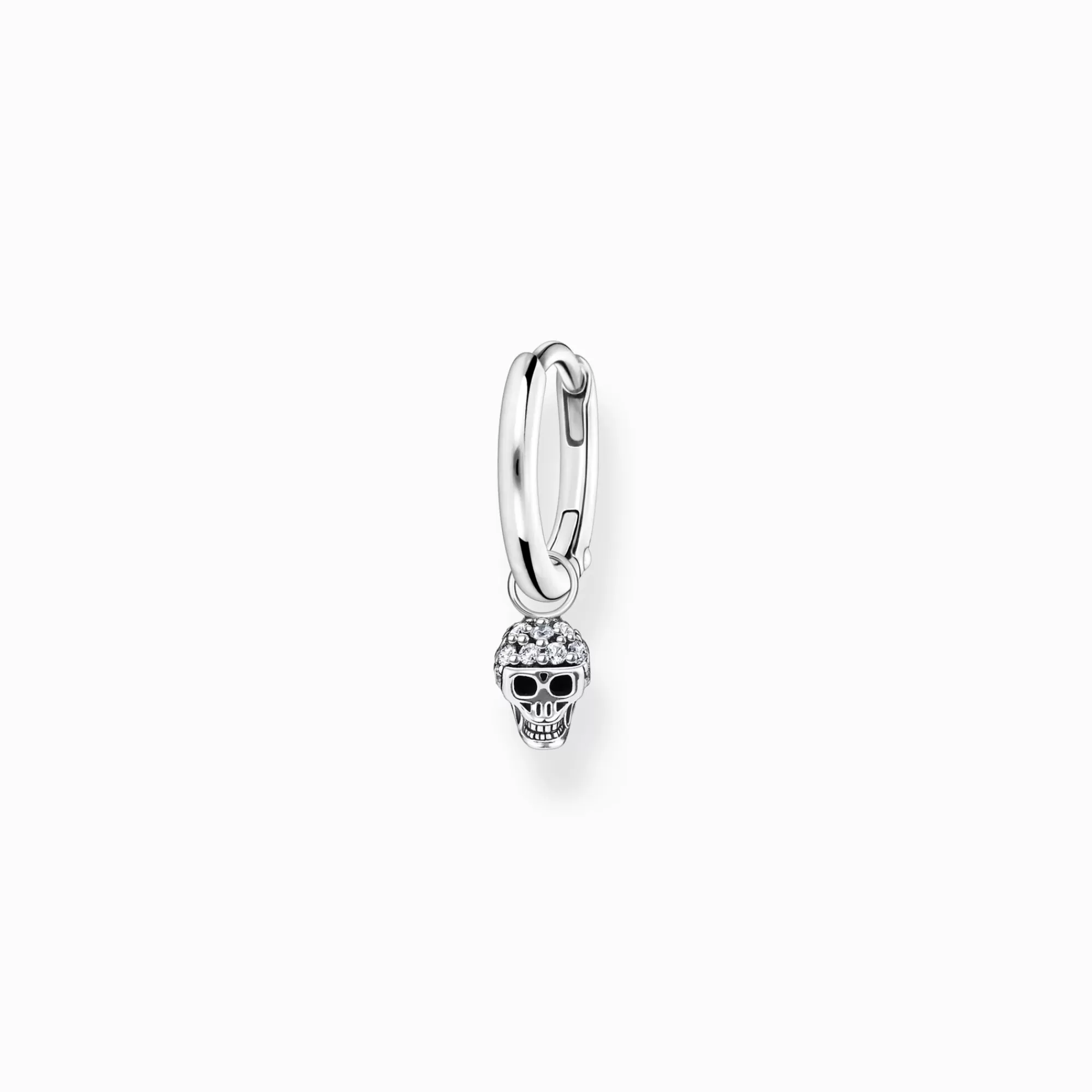 Hot Aro con colgante de calavera plata Mujer Aros