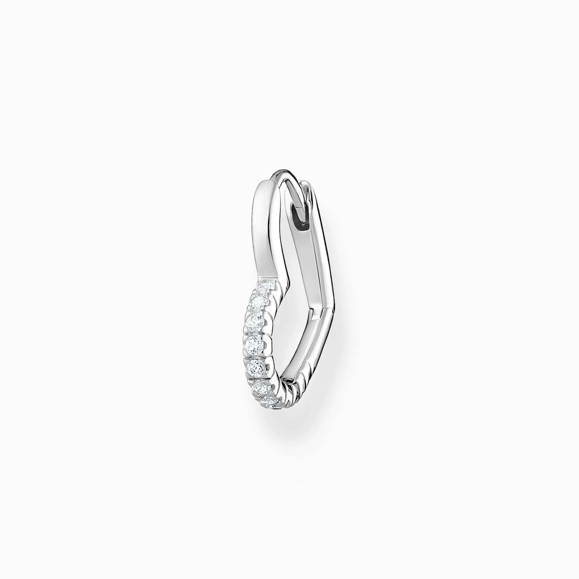 Flash Sale Aro corazón con piedras blancas plata Mujer Aros | Plata 925