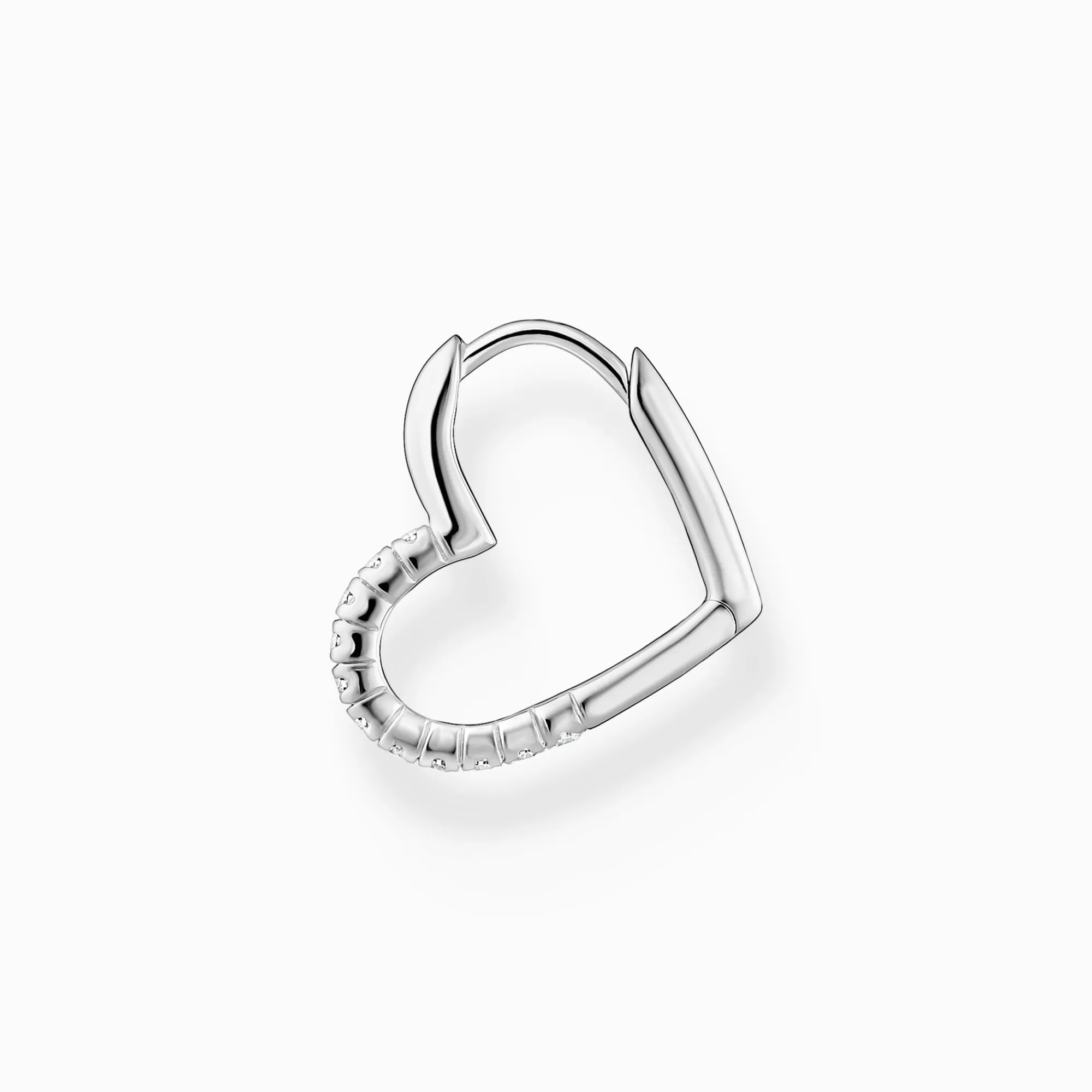 Flash Sale Aro corazón con piedras blancas plata Mujer Aros | Plata 925