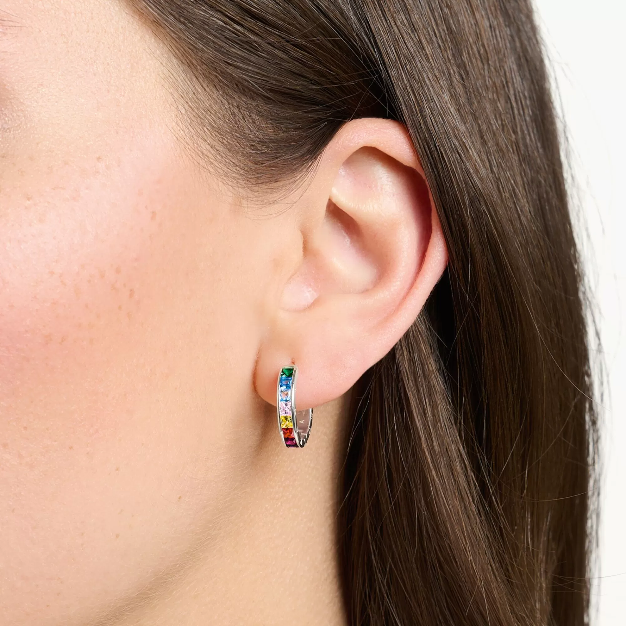 Cheap Aros con piedras colores pavé plata Mujer Aros | Plata 925