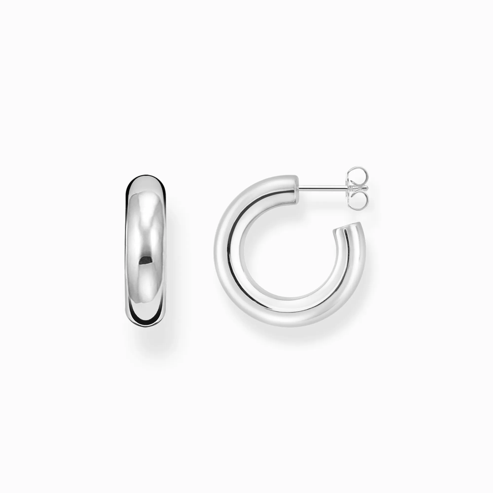 New Aros de tamaño pequeño Chunky plata Mujer Aros