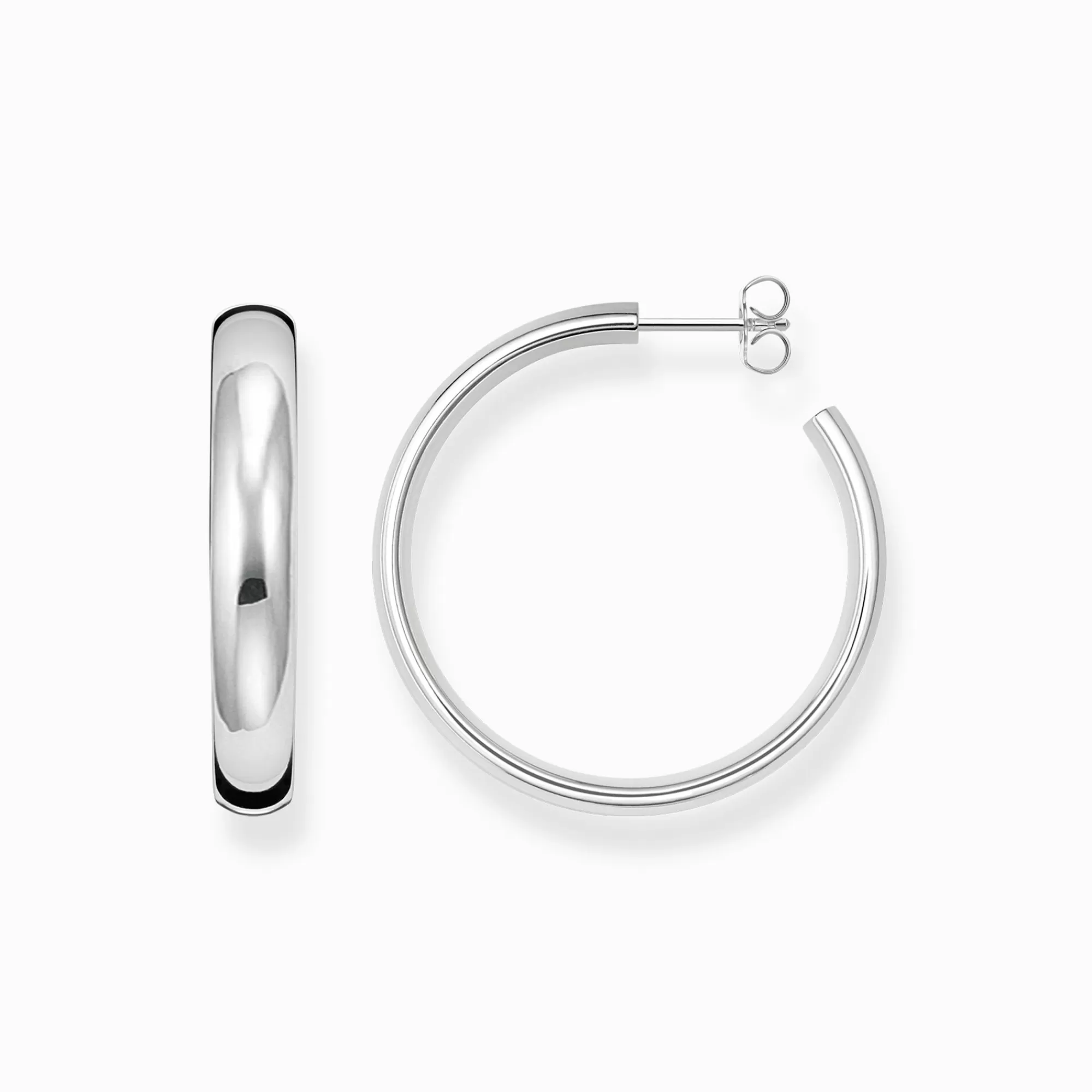 Shop Aros de tamaño semigrande Chunky plata Mujer Aros