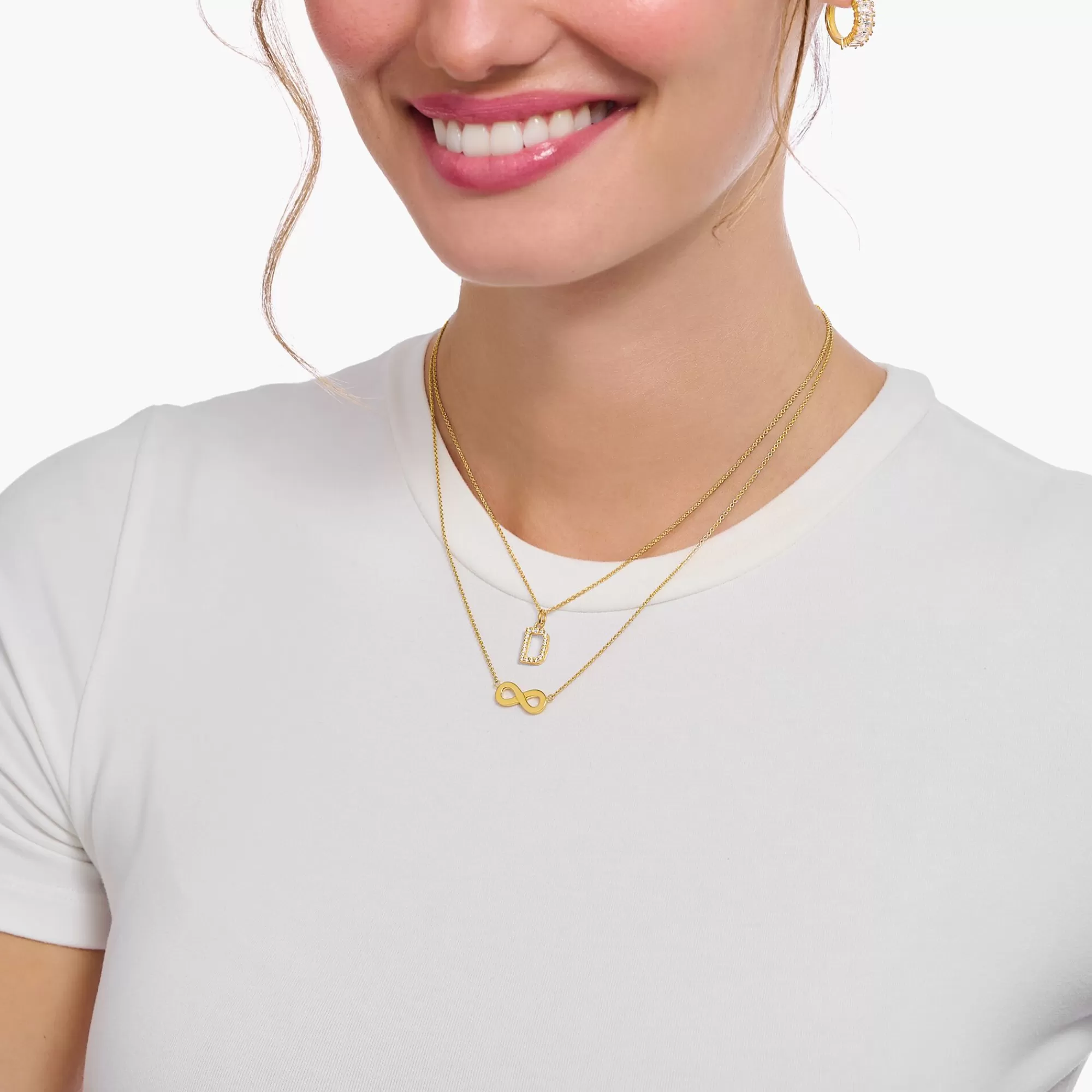 Online Cadena con baño de oro y colgante de letra H Mujer Cadenas | Baño De Oro De 18 Quilates - Plata 925