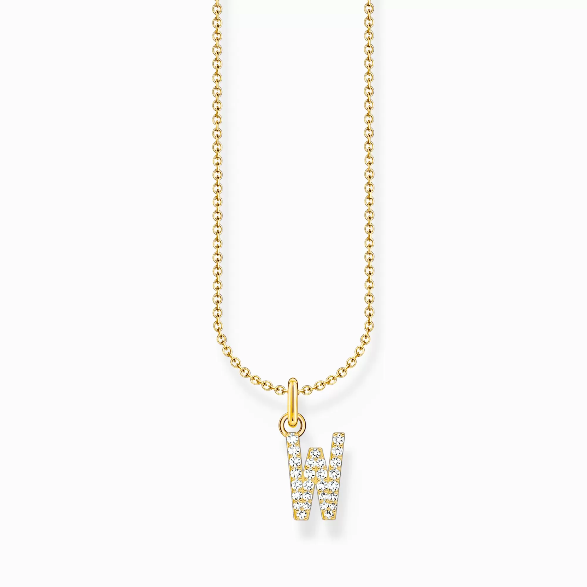 Online Cadena con baño de oro y colgante de letra W Mujer Cadenas