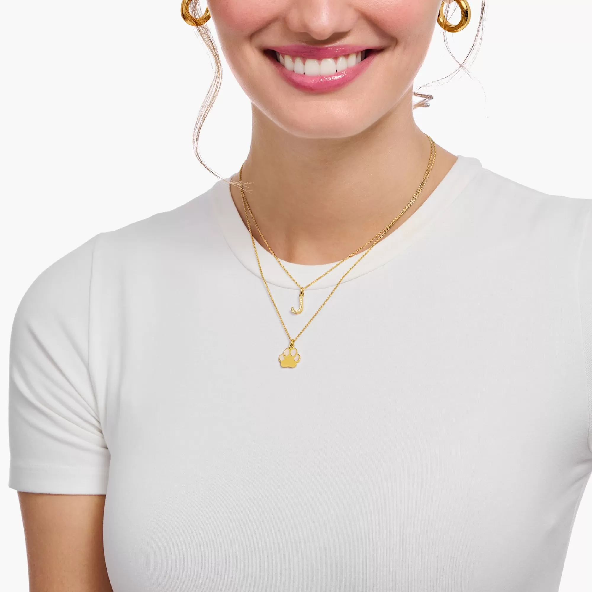 Online Cadena con baño de oro y colgante de letra W Mujer Cadenas