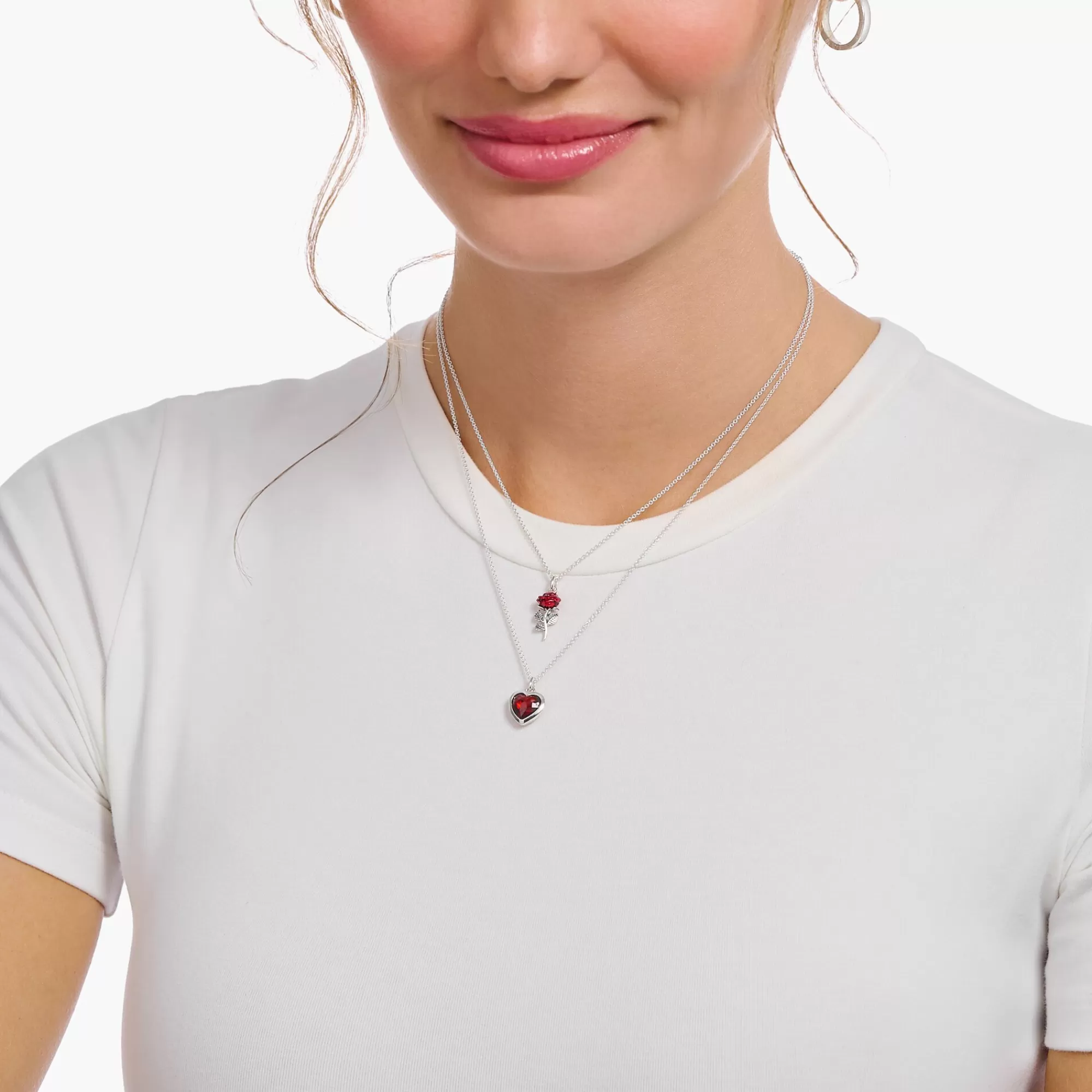 Flash Sale Cadena de plata con colgante de rosa roja Mujer Cadenas | Plata 925