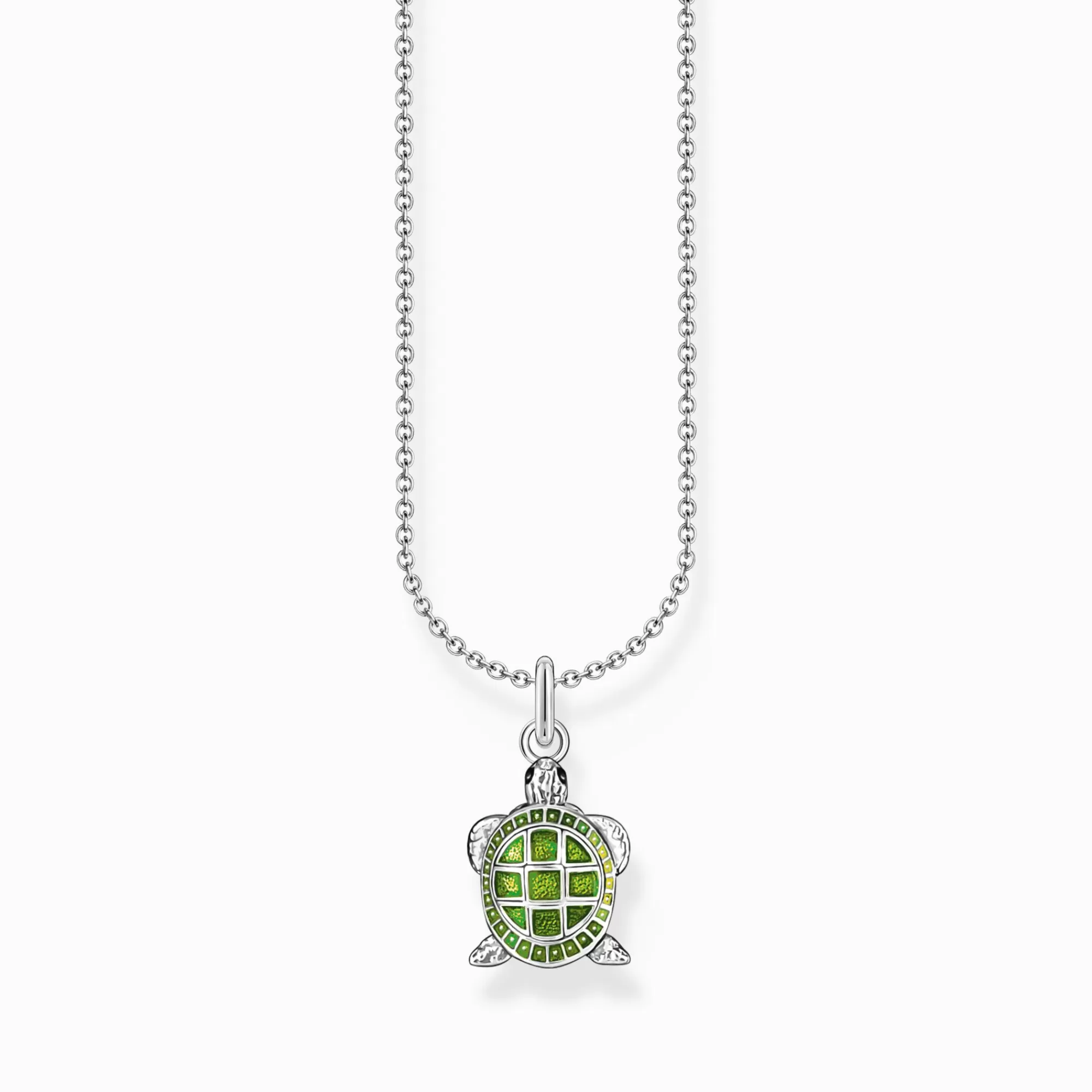 Best Sale Cadena de plata con colgante verde de tortuga Mujer Cadenas | Plata 925