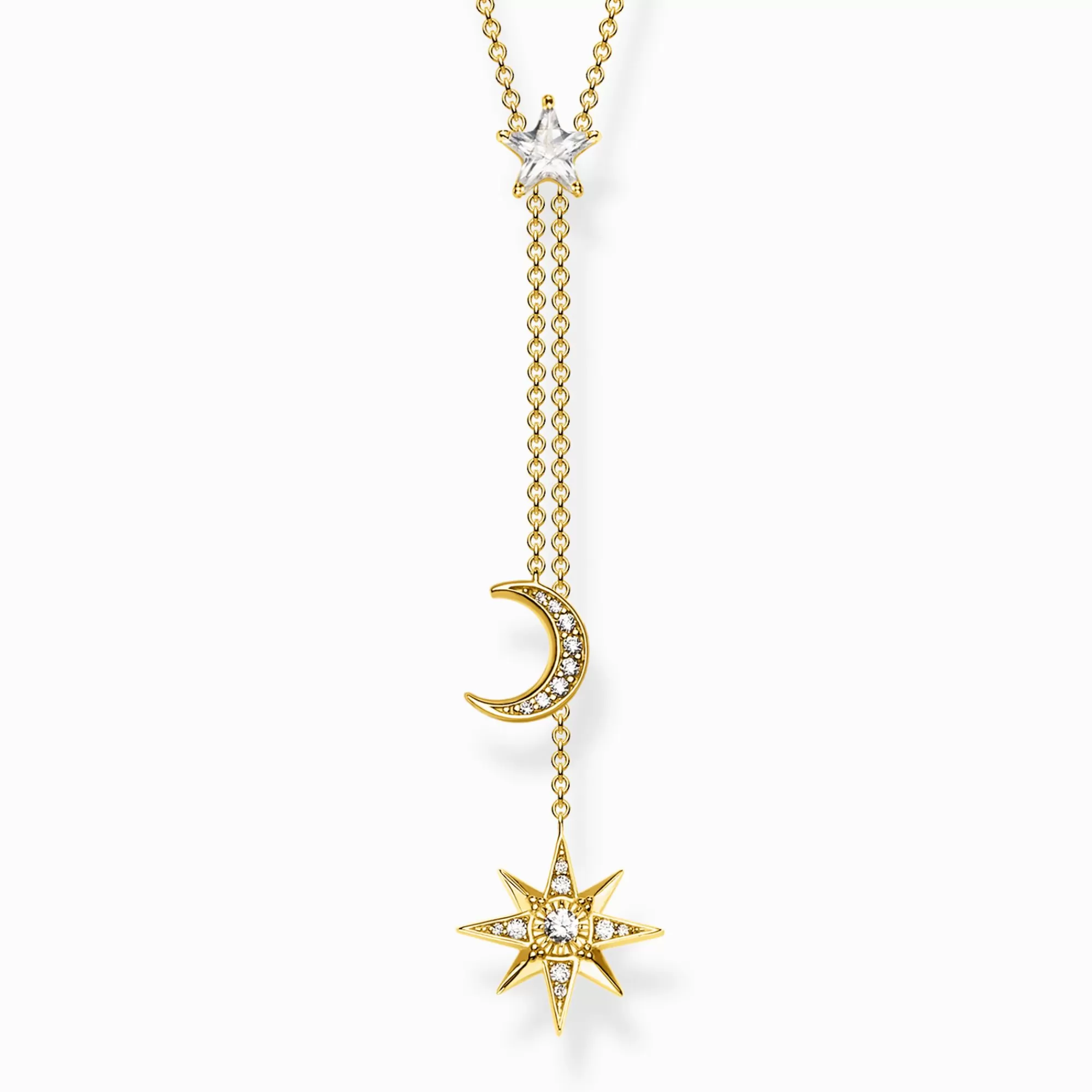 Clearance Cadena estrella & luna oro Mujer Cadenas | Baño De Oro De 18 Quilates - Plata 925