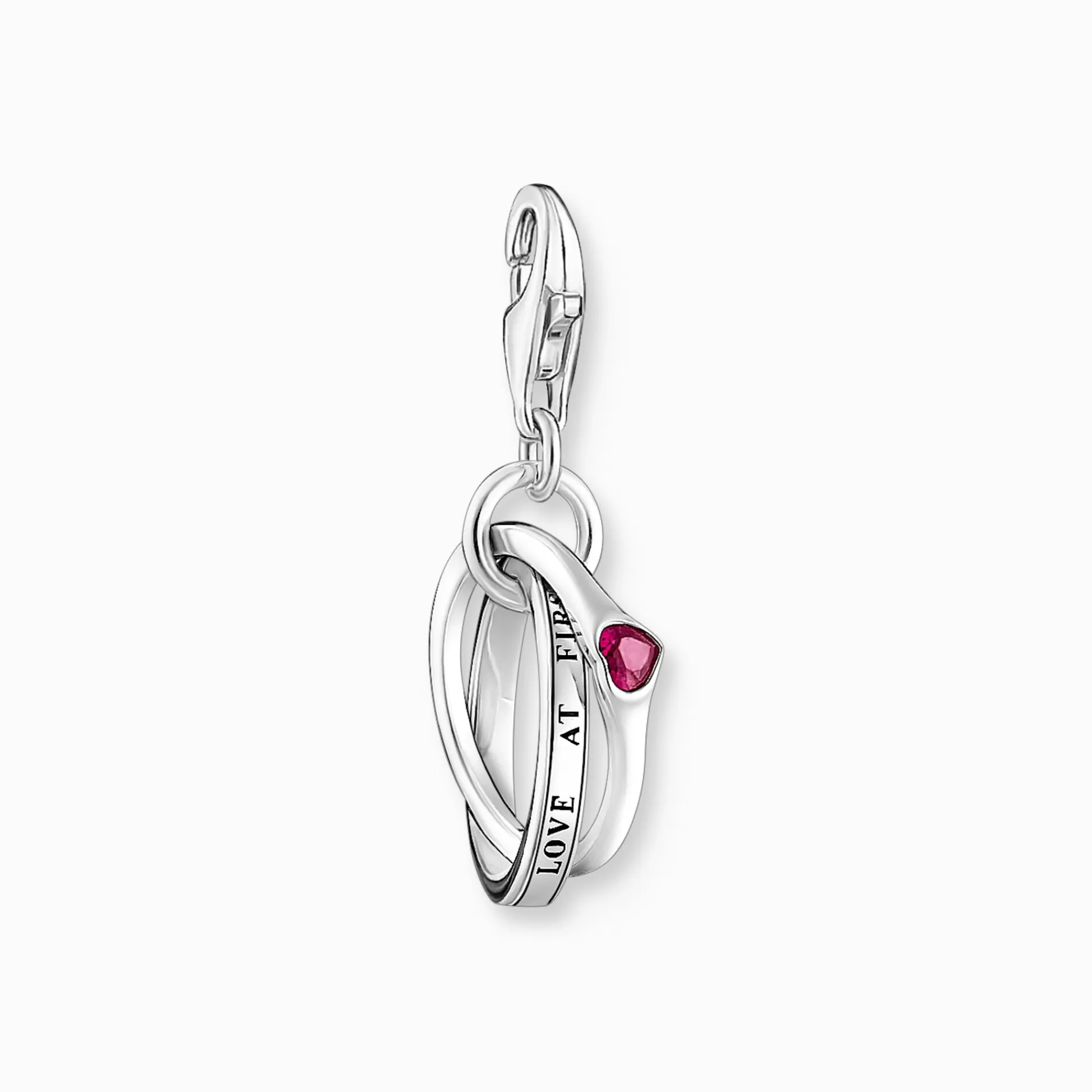 Flash Sale Charm de anillos Together de plata con piedra roja Mujer Charms | Charms