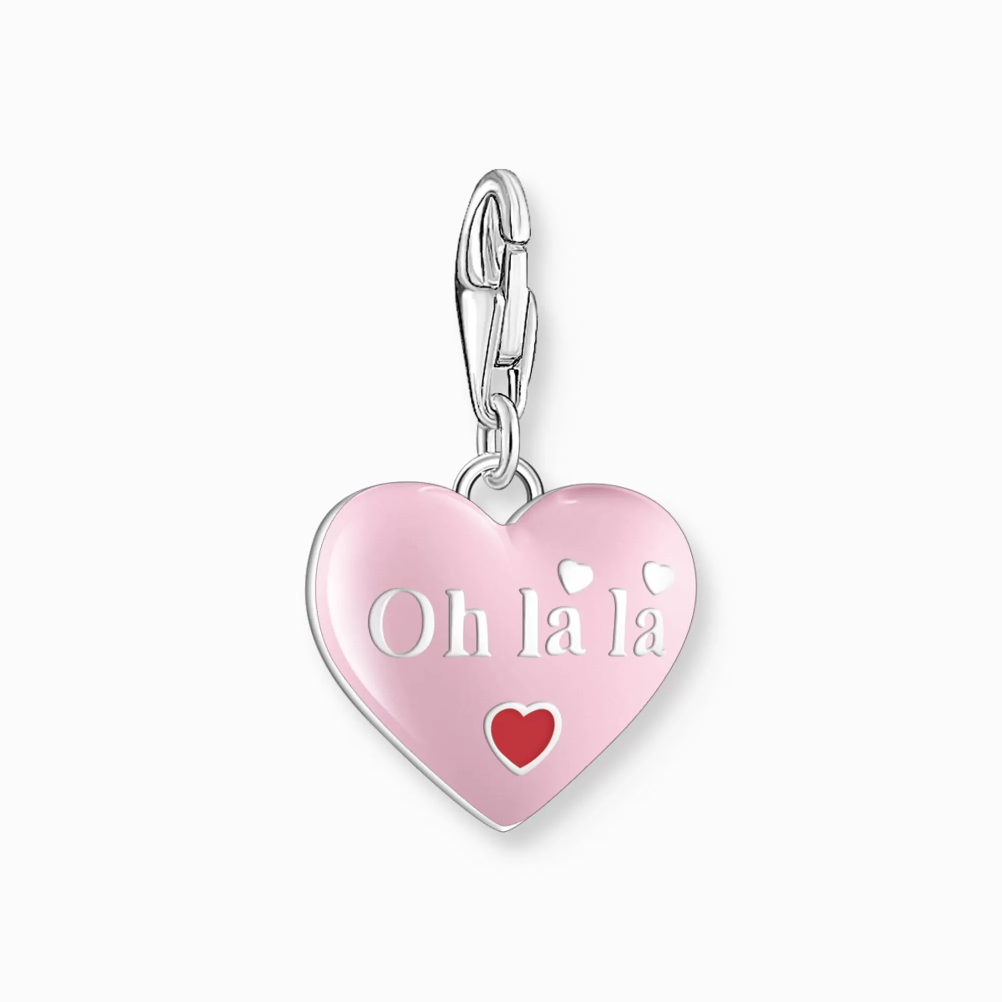 Clearance Charm de corazón rosa «Je t´aime» de plata Mujer Charms | Charms