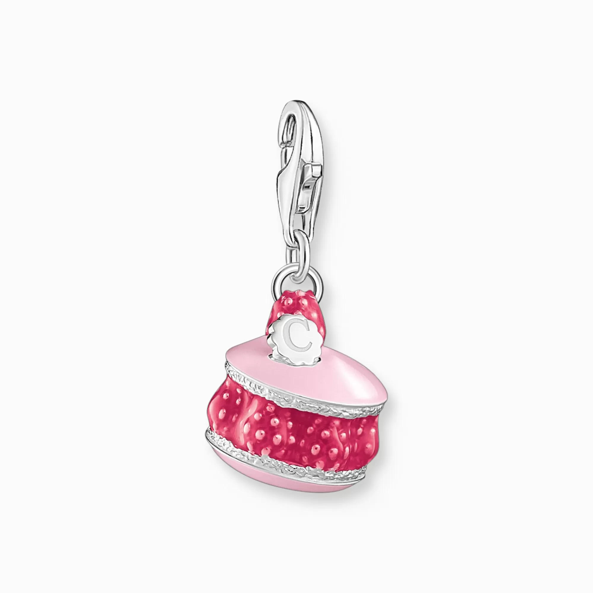 Fashion Charm de macarrón de frambuesa rosa de plata Mujer Charms | Charms