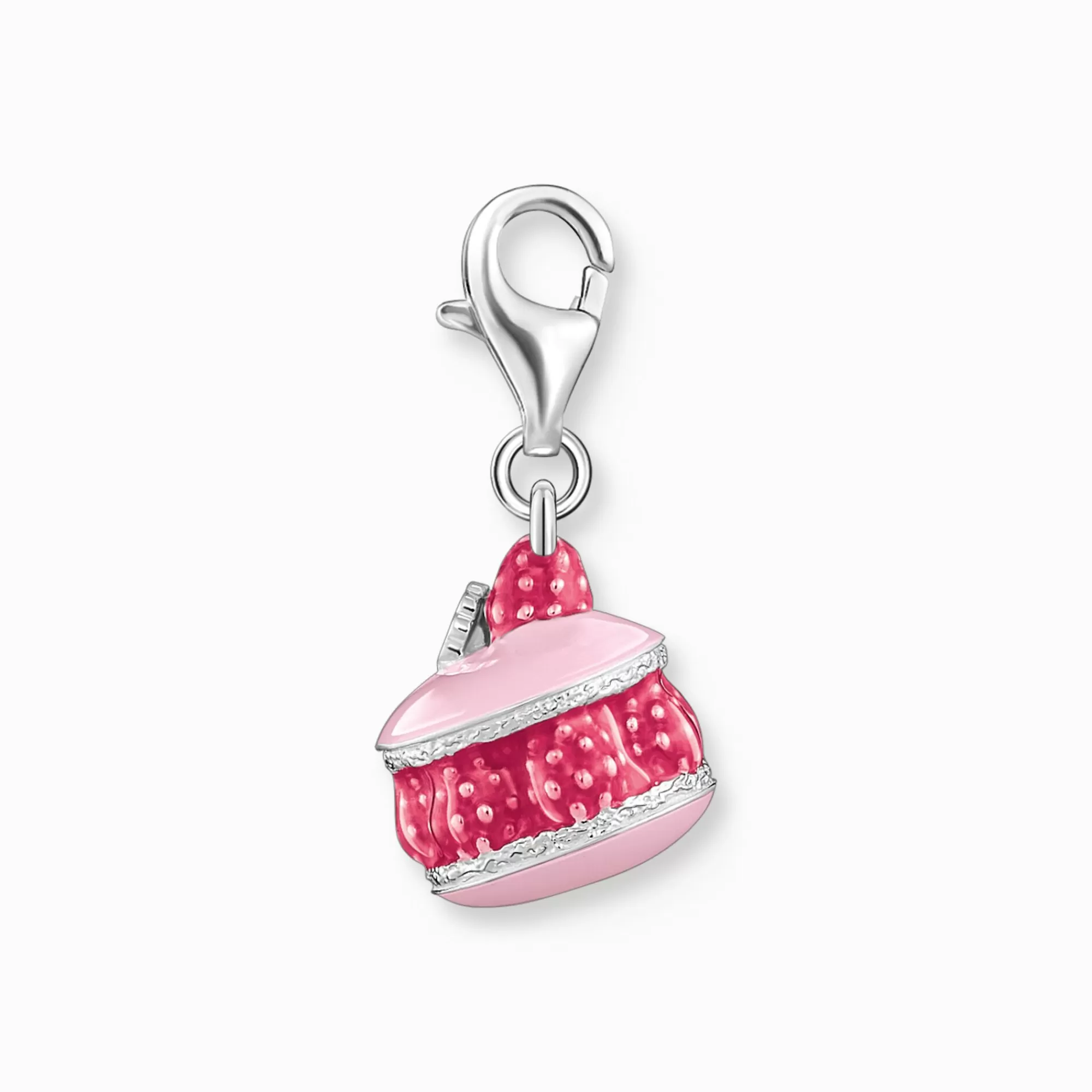 Fashion Charm de macarrón de frambuesa rosa de plata Mujer Charms | Charms