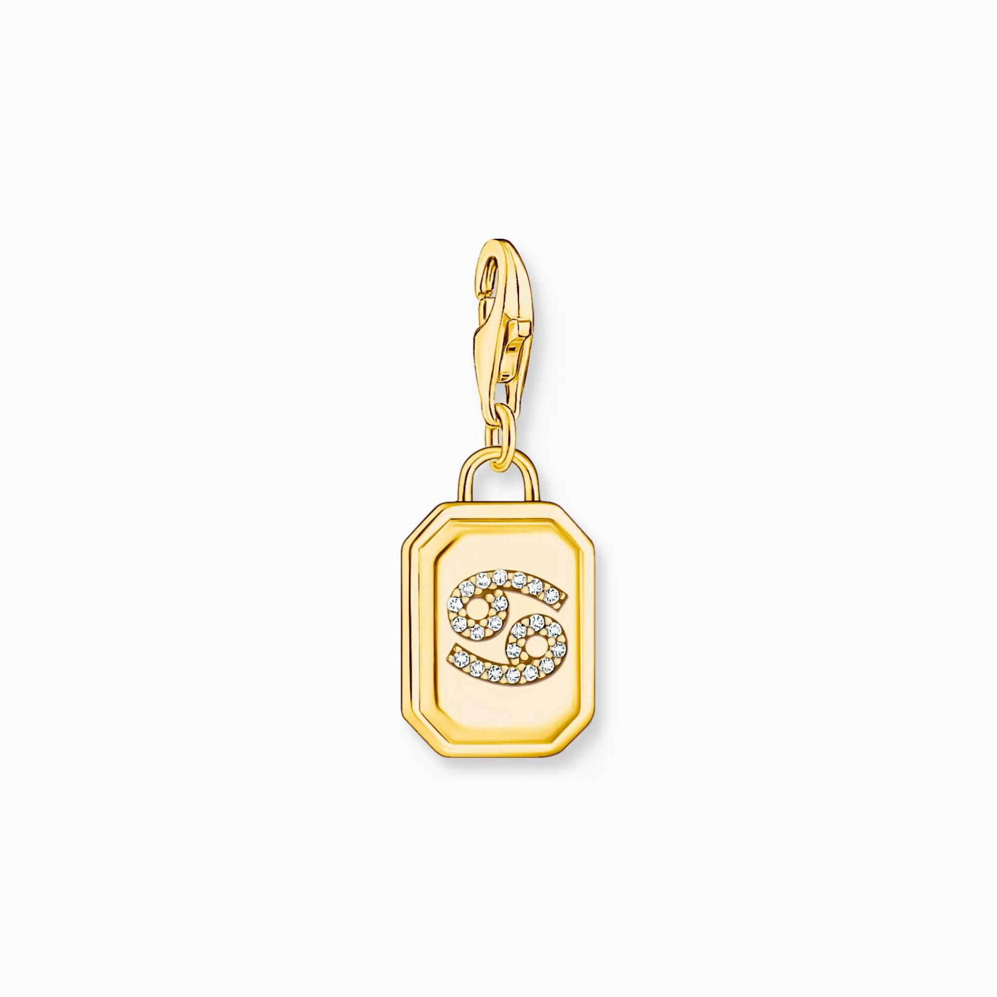 Clearance Charm de plata con baño de oro con el signo del Zodiaco Cáncer con piedras Mujer Charms | Charms