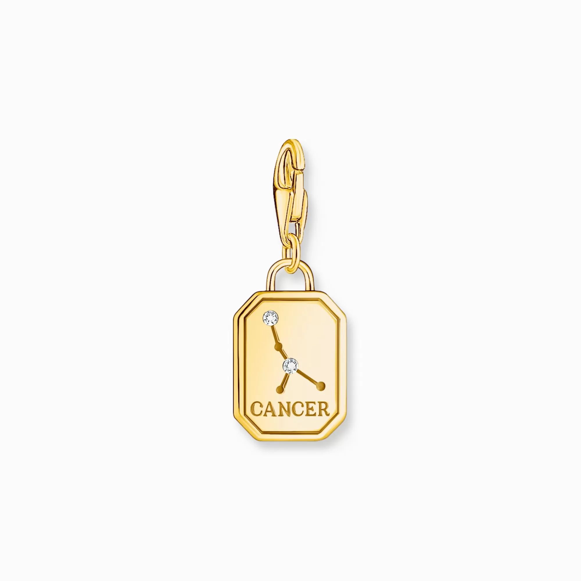 Clearance Charm de plata con baño de oro con el signo del Zodiaco Cáncer con piedras Mujer Charms | Charms