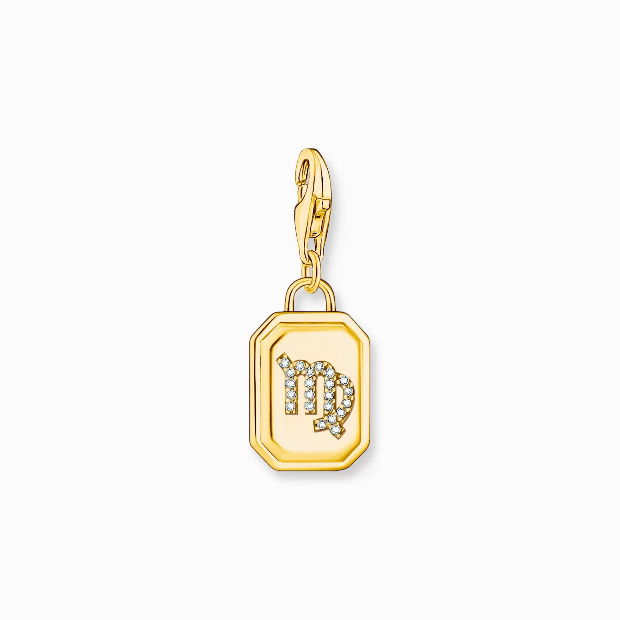 Hot Charm de plata con baño de oro con el signo del Zodiaco Virgo con piedras Mujer Charms | Charms
