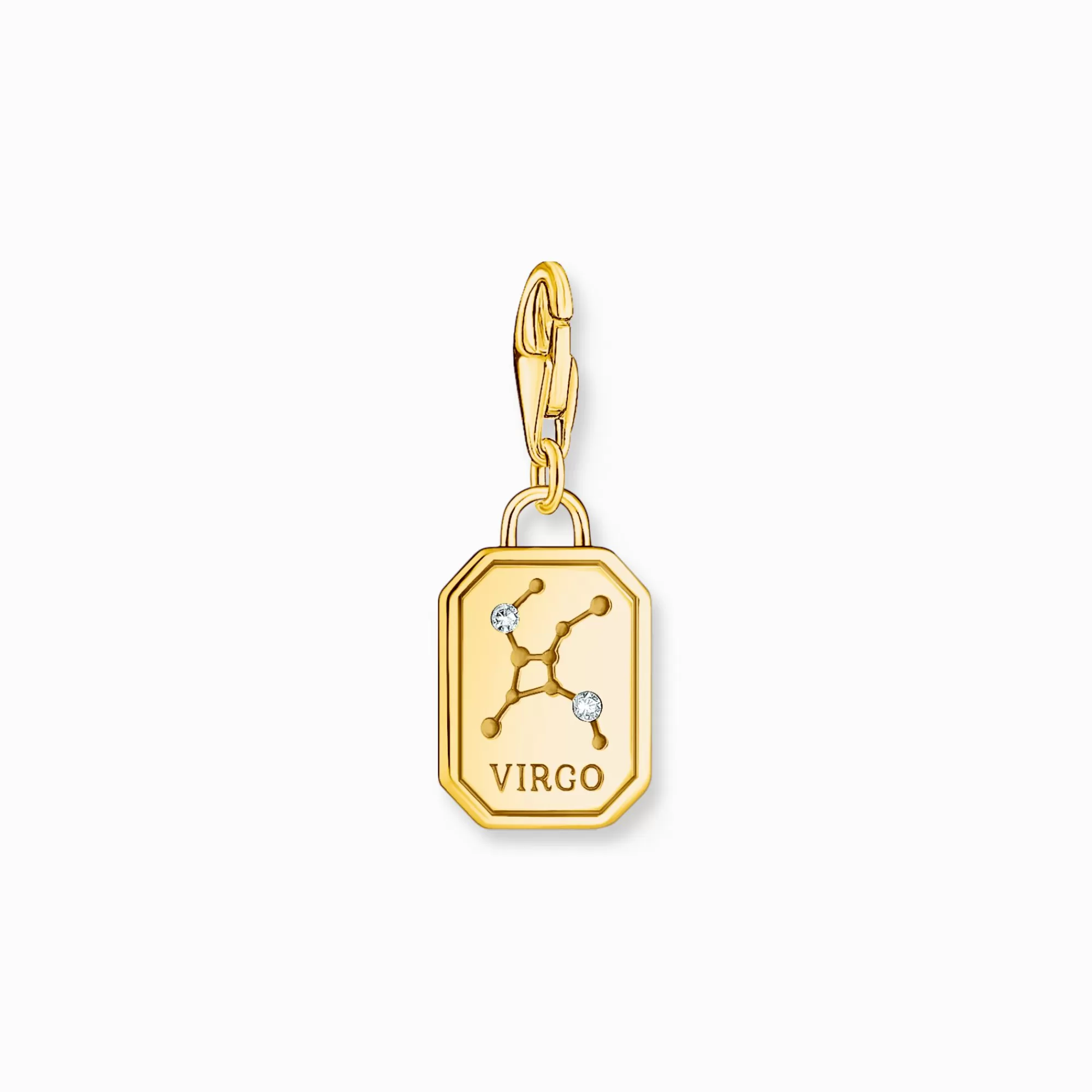 Hot Charm de plata con baño de oro con el signo del Zodiaco Virgo con piedras Mujer Charms | Charms