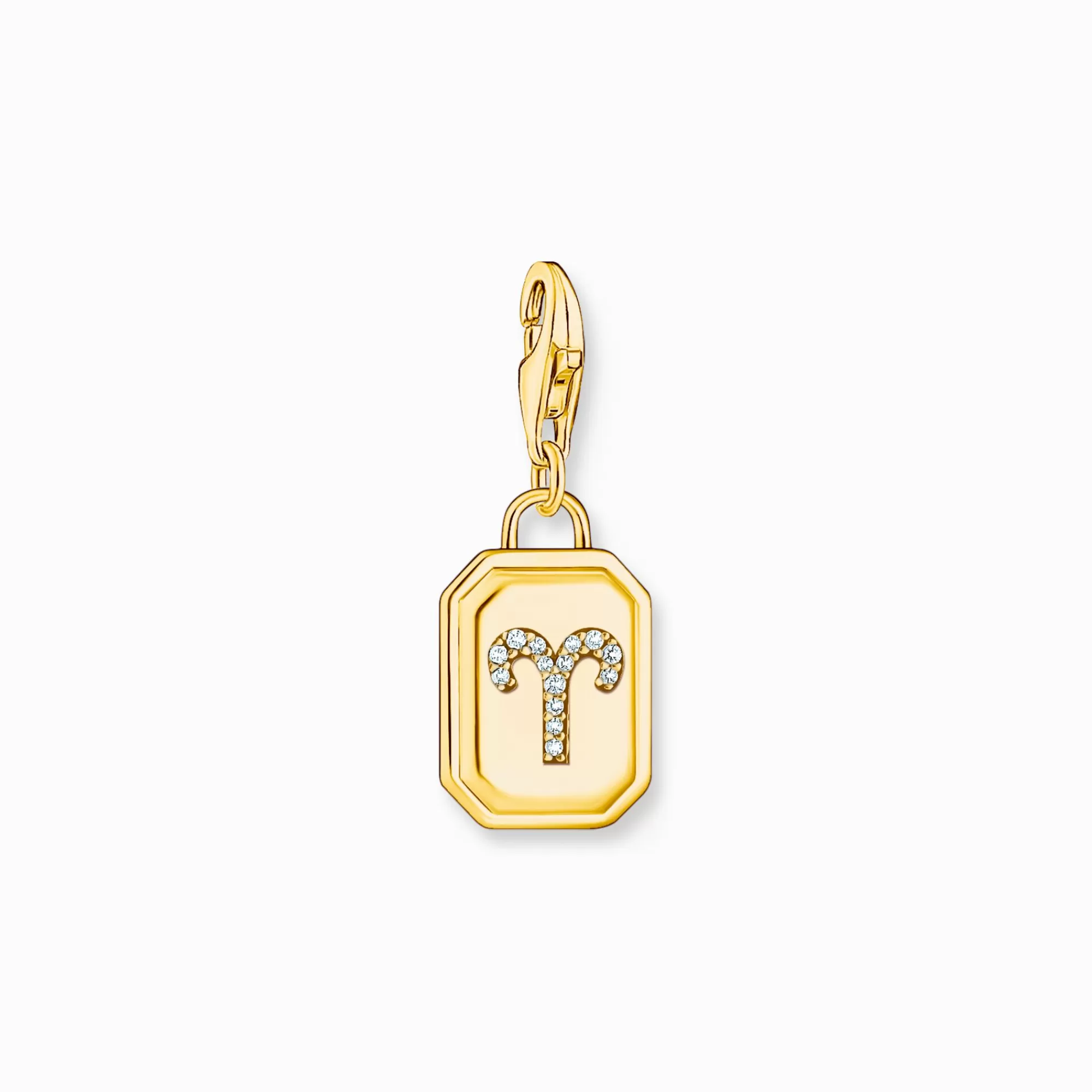 Discount Charm de plata con baño de oro del signo del Zodiaco Aries con piedras Mujer Charms | Charms