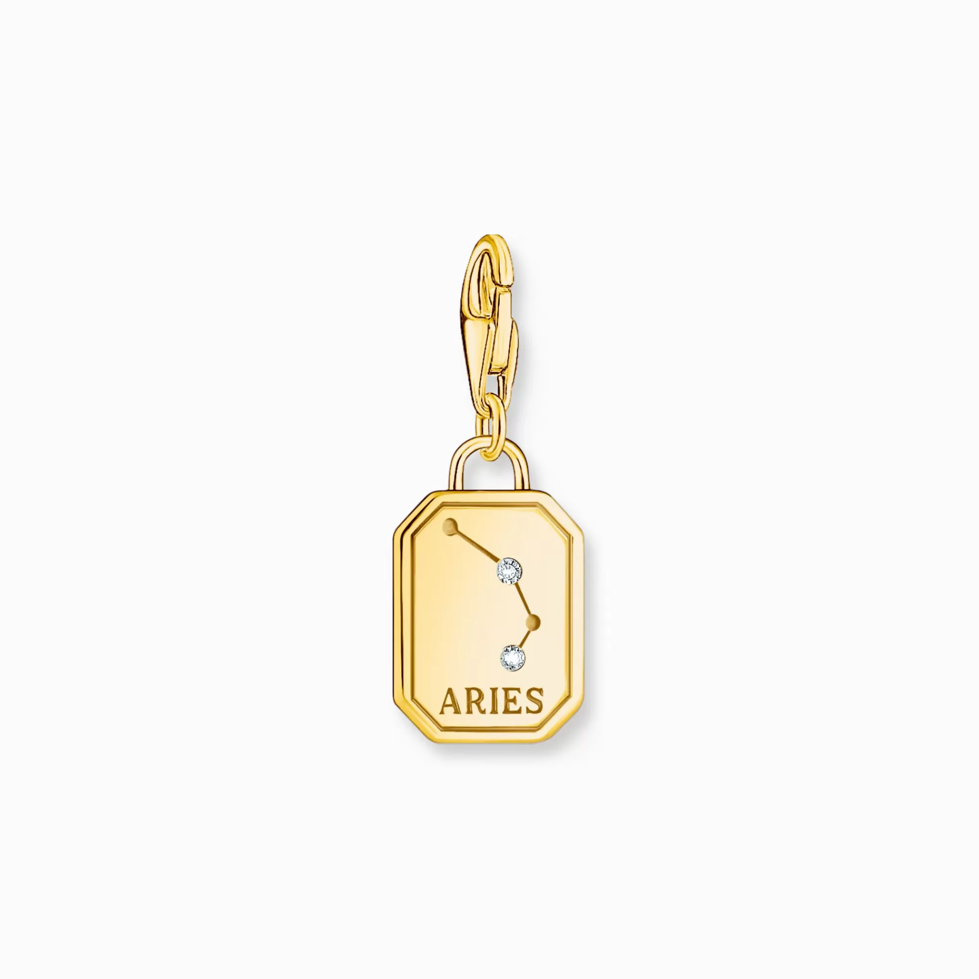 Discount Charm de plata con baño de oro del signo del Zodiaco Aries con piedras Mujer Charms | Charms