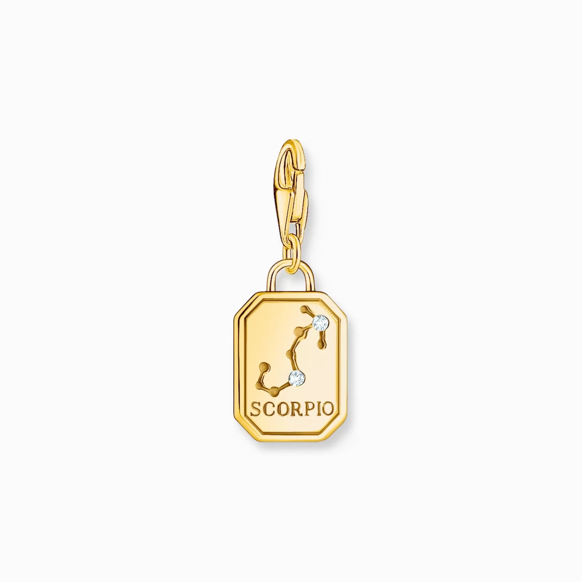 Flash Sale Charm de plata con baño de oro del signo del Zodiaco Escorpio con piedras Mujer Charms | Charms