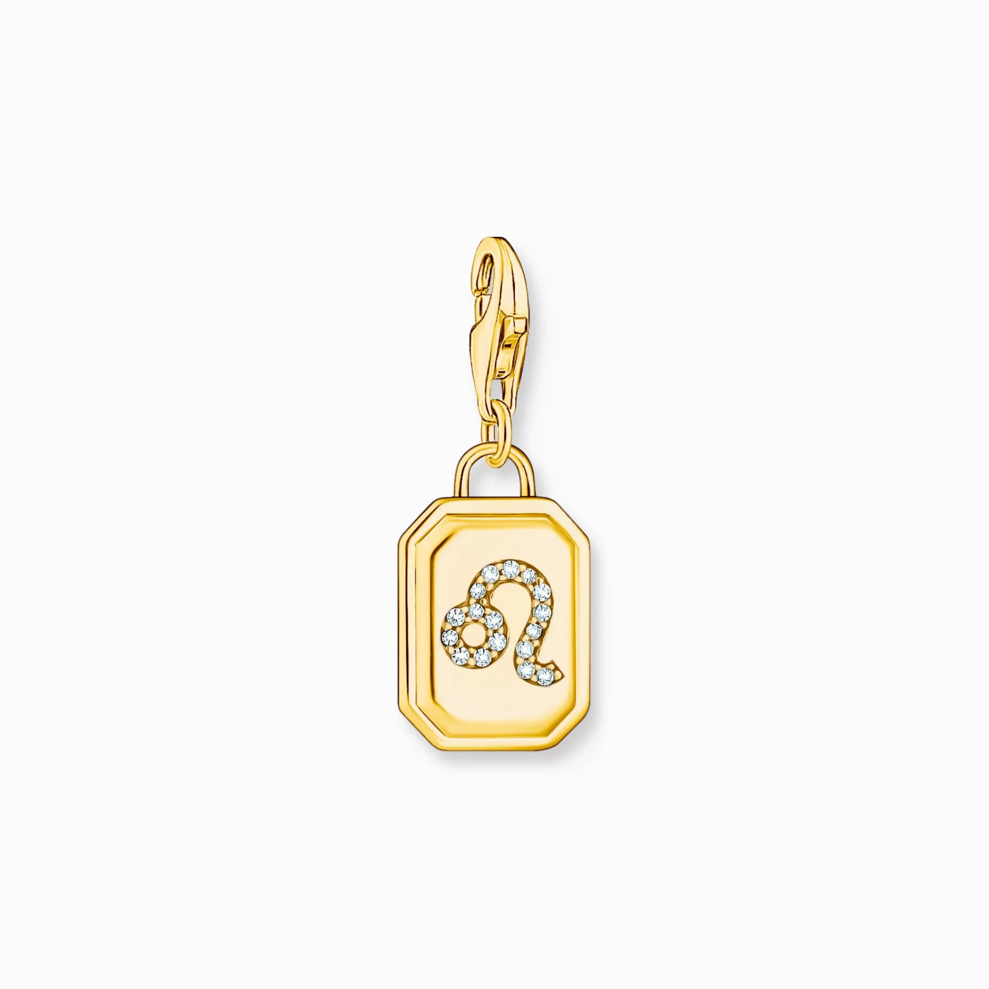 Cheap Charm de plata con baño de oro del signo del Zodiaco Leo con piedras Mujer Charms | Charms