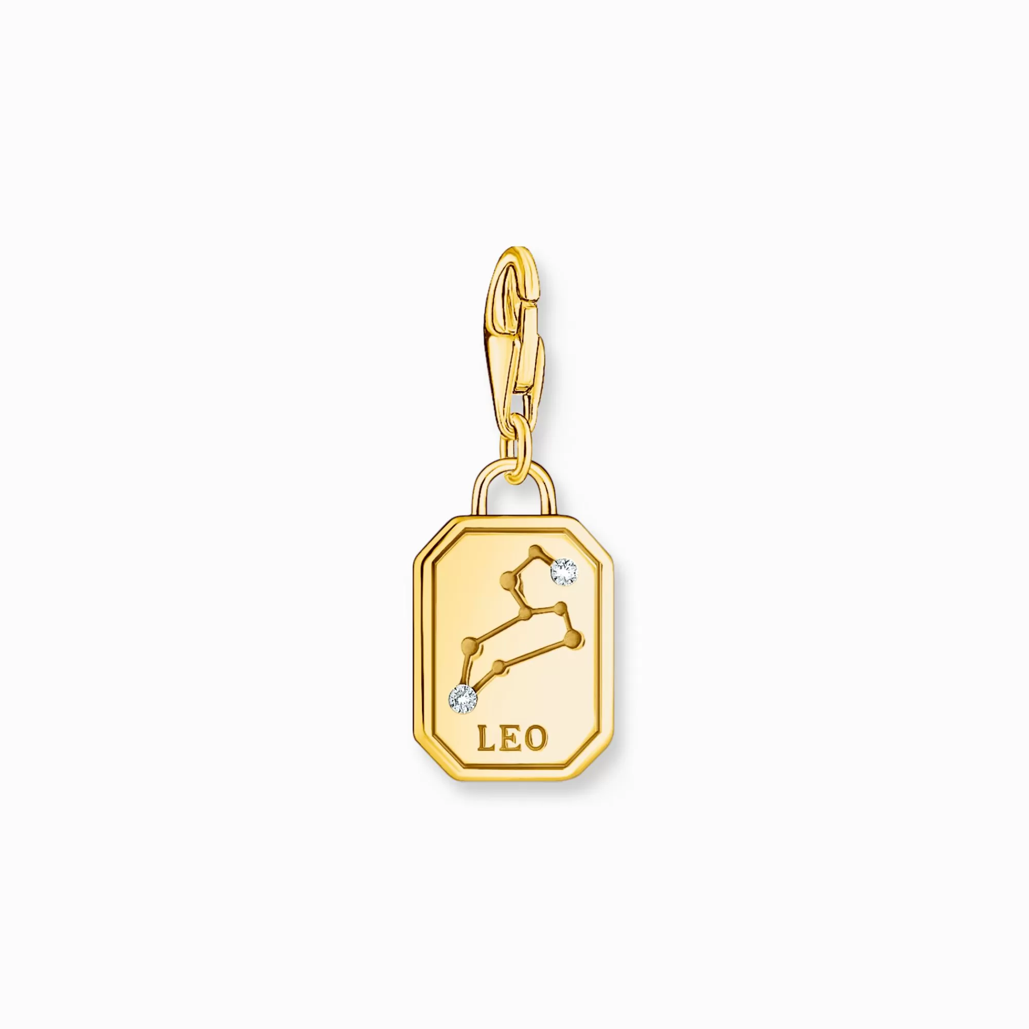 Cheap Charm de plata con baño de oro del signo del Zodiaco Leo con piedras Mujer Charms | Charms