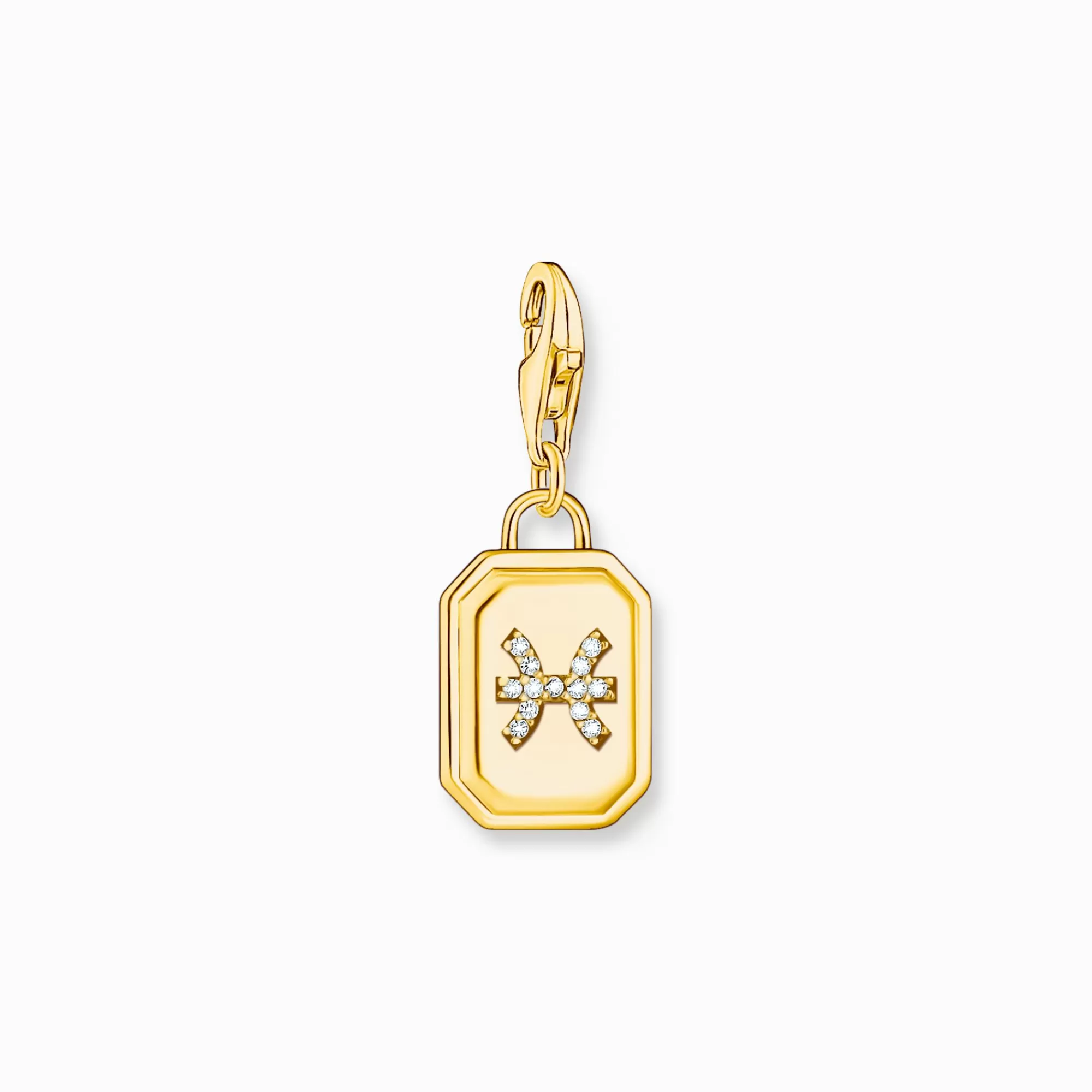 Cheap Charm de plata con baño de oro del signo del Zodiaco Piscis con piedras Mujer Charms | Charms