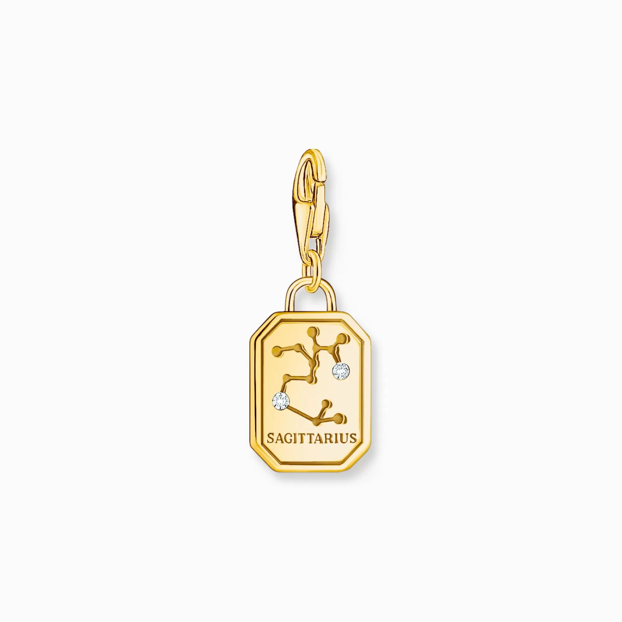 Sale Charm de plata con baño de oro del signo del Zodiaco Sagitario con piedras Mujer Charms | Charms
