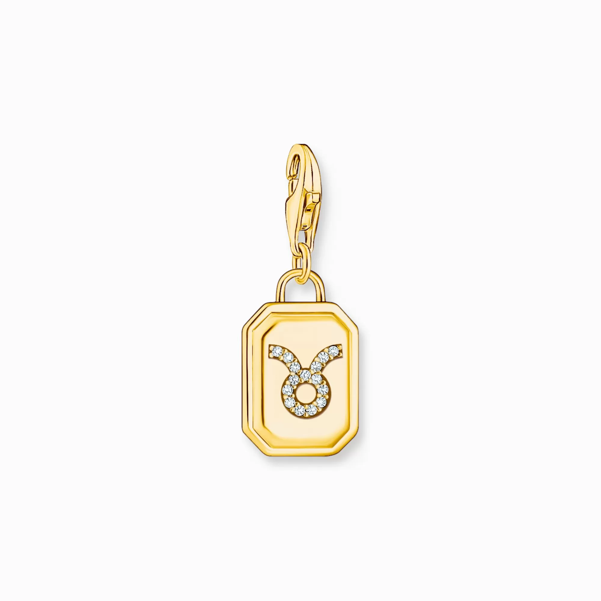 Sale Charm de plata con baño de oro del signo del Zodiaco Tauro con piedras Mujer Charms | Charms