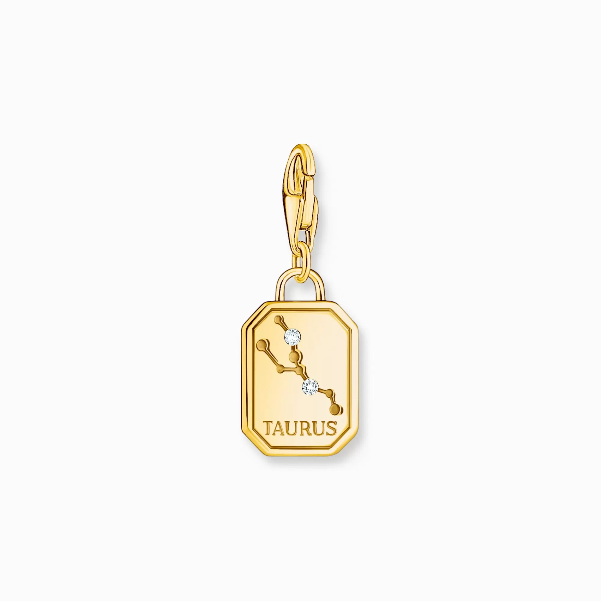 Sale Charm de plata con baño de oro del signo del Zodiaco Tauro con piedras Mujer Charms | Charms