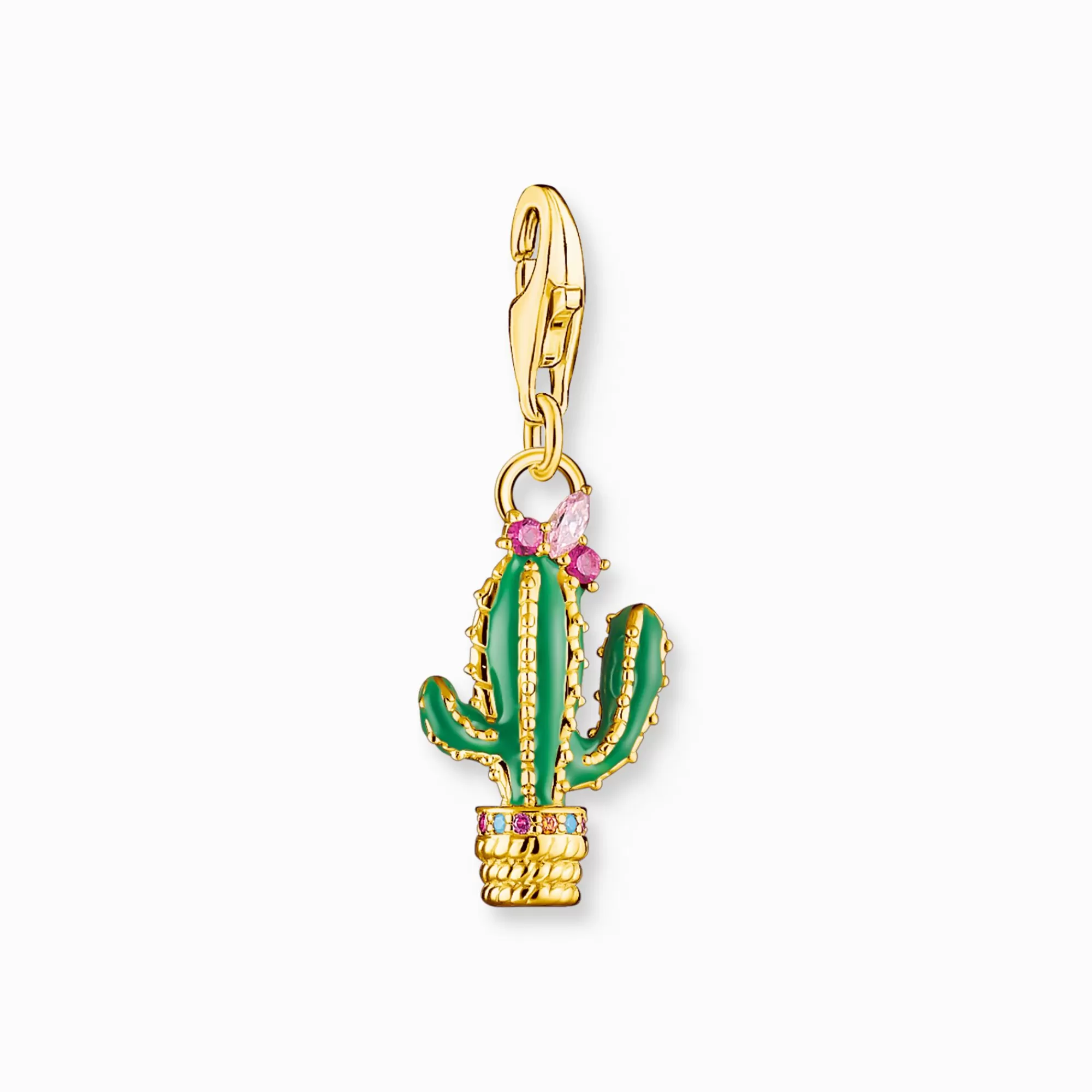 Cheap Colgante Charm cactus verde chapado en oro Mujer Charms | Charms