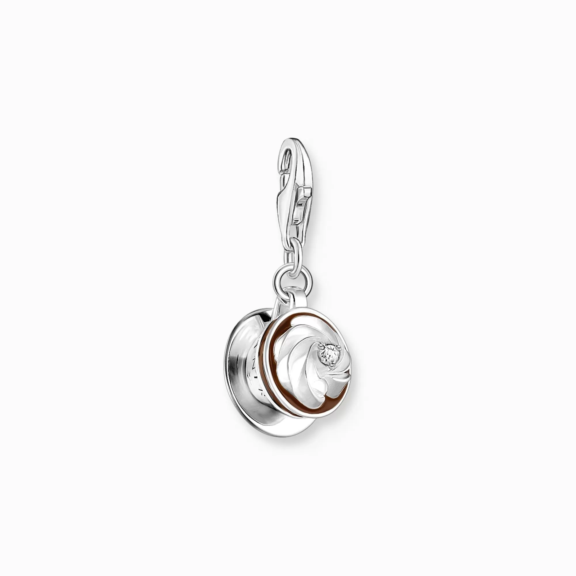 Discount Colgante Charm Café Vienés con piedra blanca plata Mujer Charms | Charms