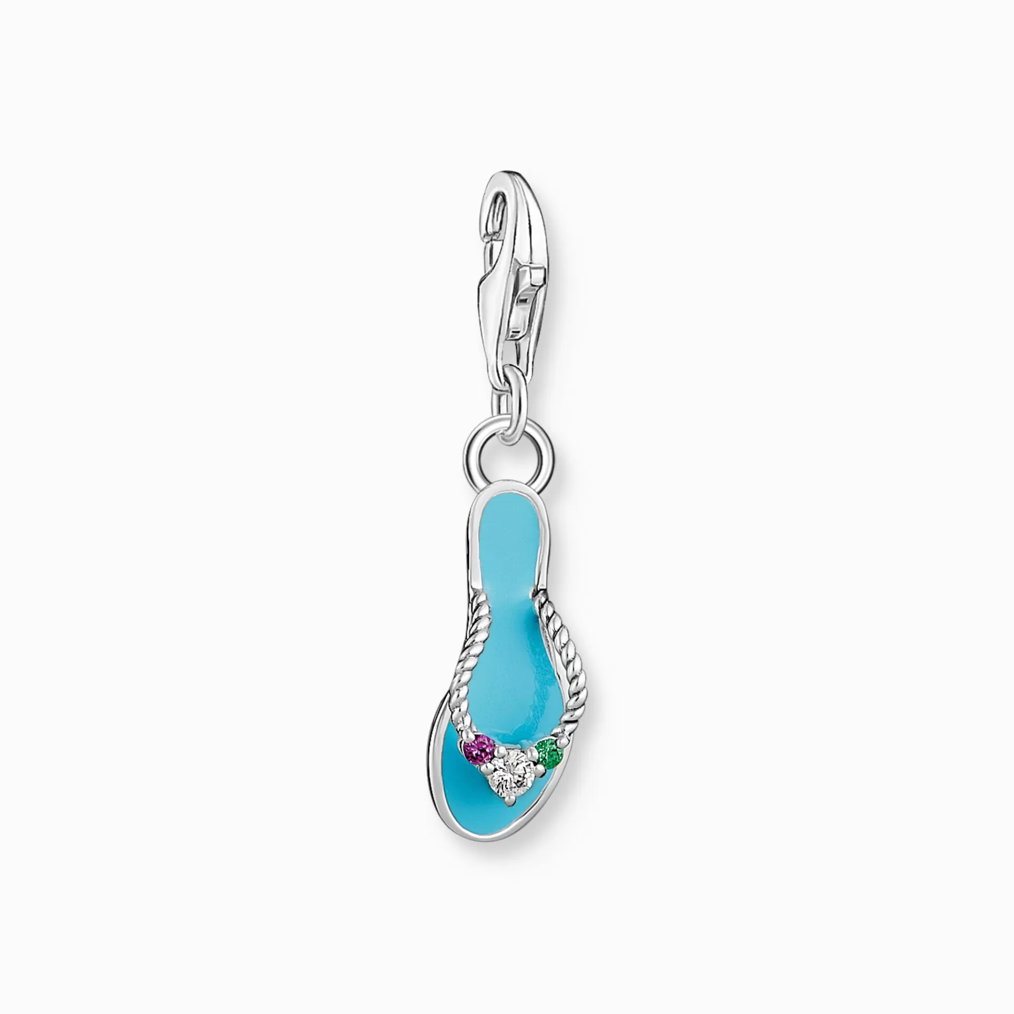 Hot Colgante Charm chancla turquesa con Piedras de colores plata Mujer Charms | Charms