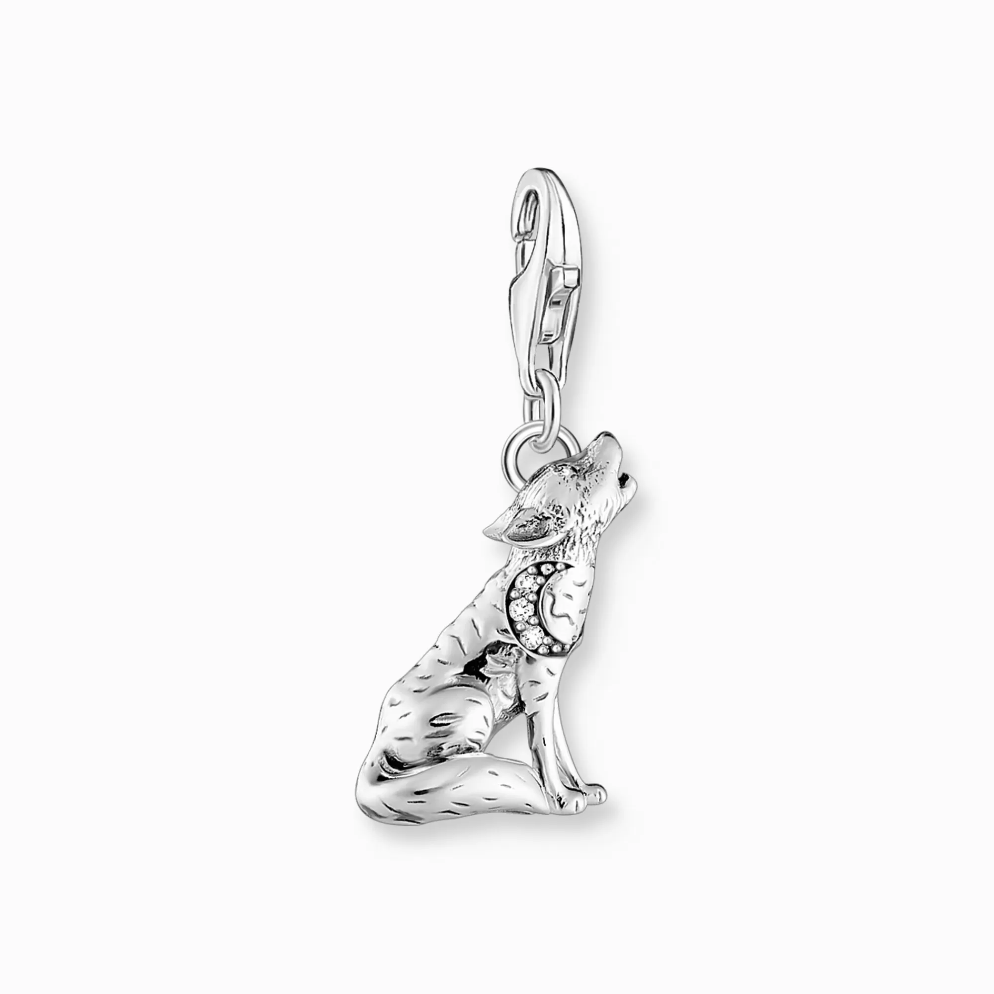 Hot Colgante Charm de lobo aullando de plata Mujer Charms | Charms