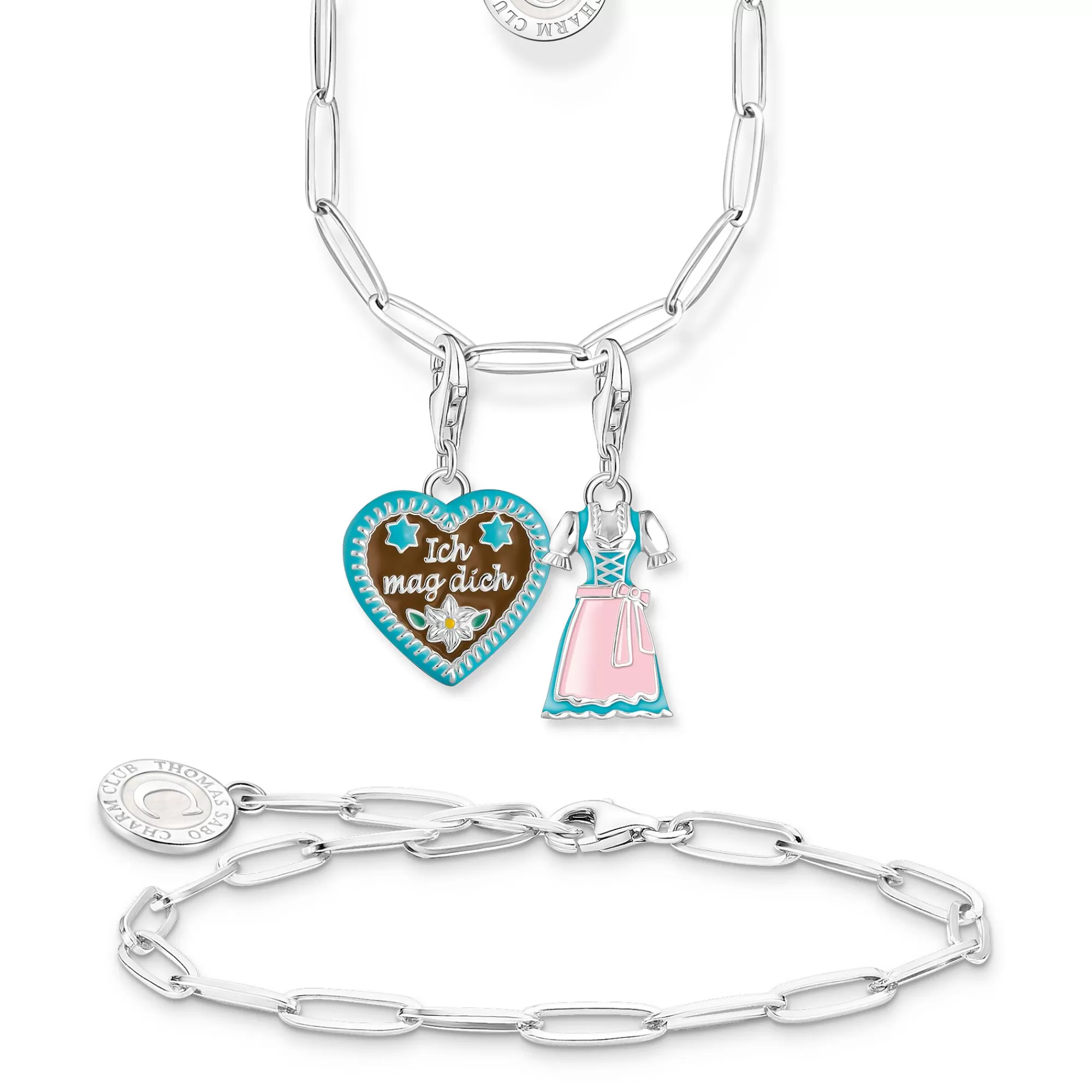Online Colgante Charm de pan de jengibre color plata Mujer Charms | Charms