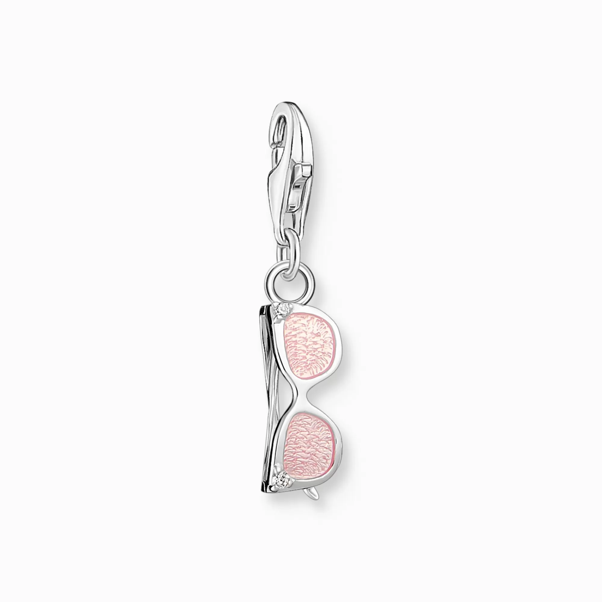 Online Colgante Charm gafas de sol rosa con piedras blancas plata Mujer Charms | Charms
