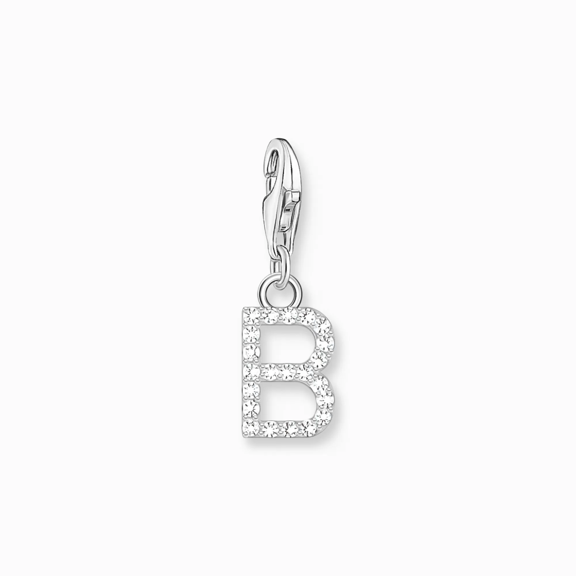 Best Sale Colgante Charm letra B con piedras blancas plata Mujer Charms | Charms