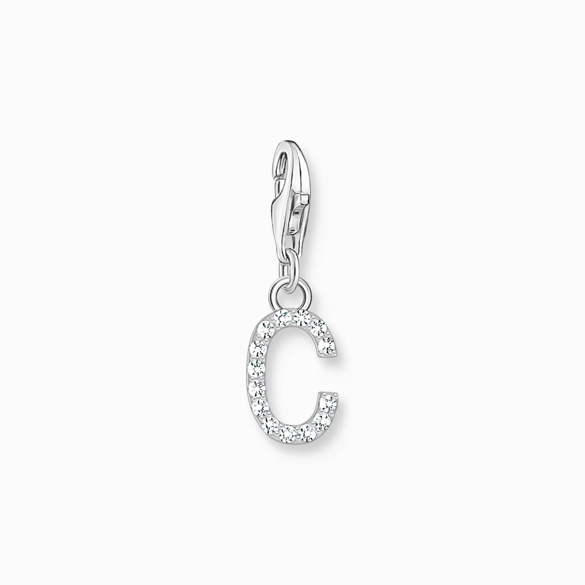 Cheap Colgante Charm letra C con piedras blancas plata Mujer Charms | Charms