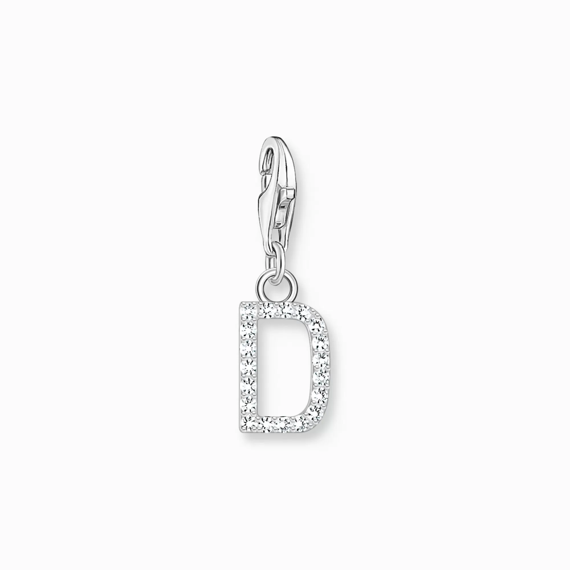 Best Sale Colgante Charm letra D con piedras blancas plata Mujer Charms | Charms