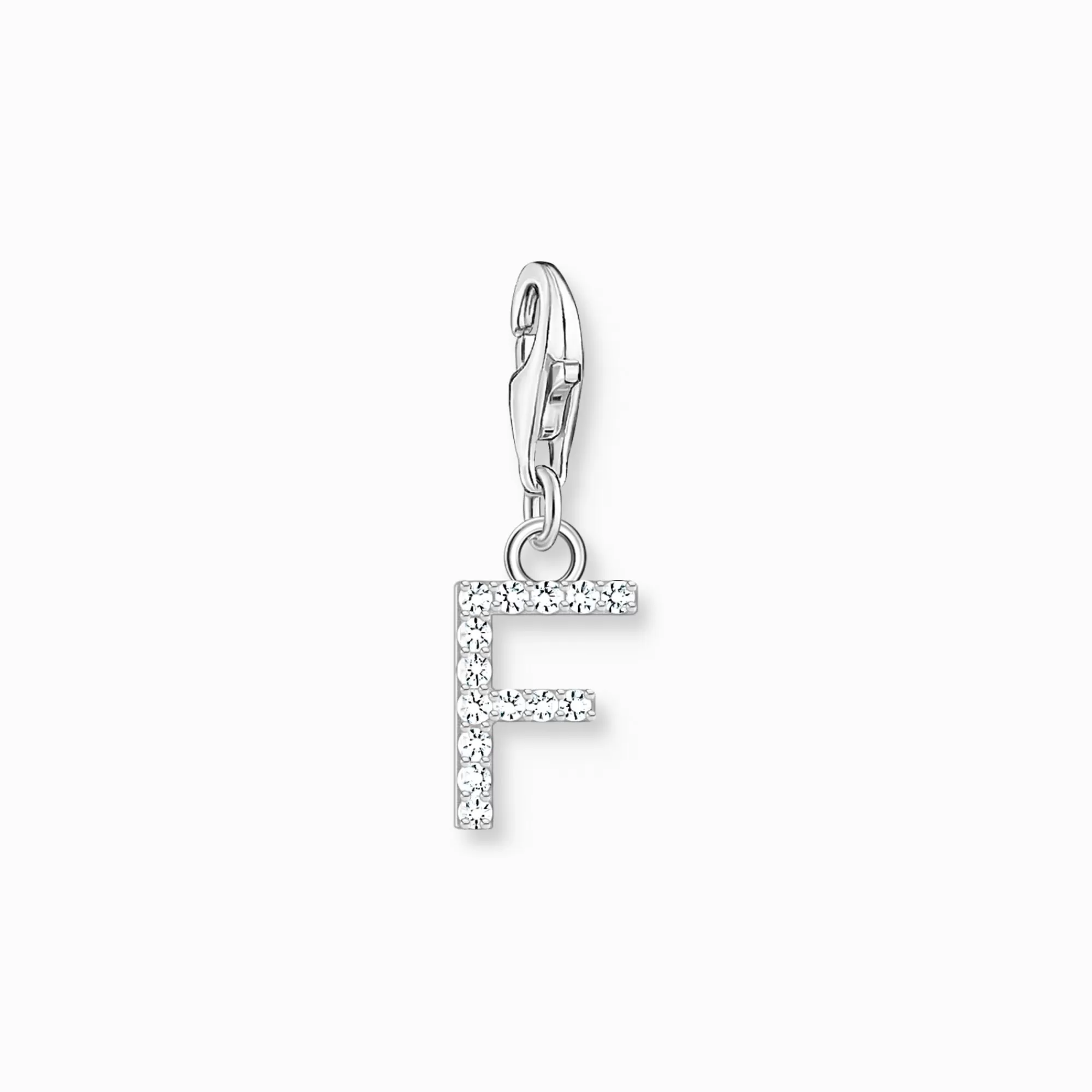 Cheap Colgante Charm letra F con piedras blancas plata Mujer Charms | Charms