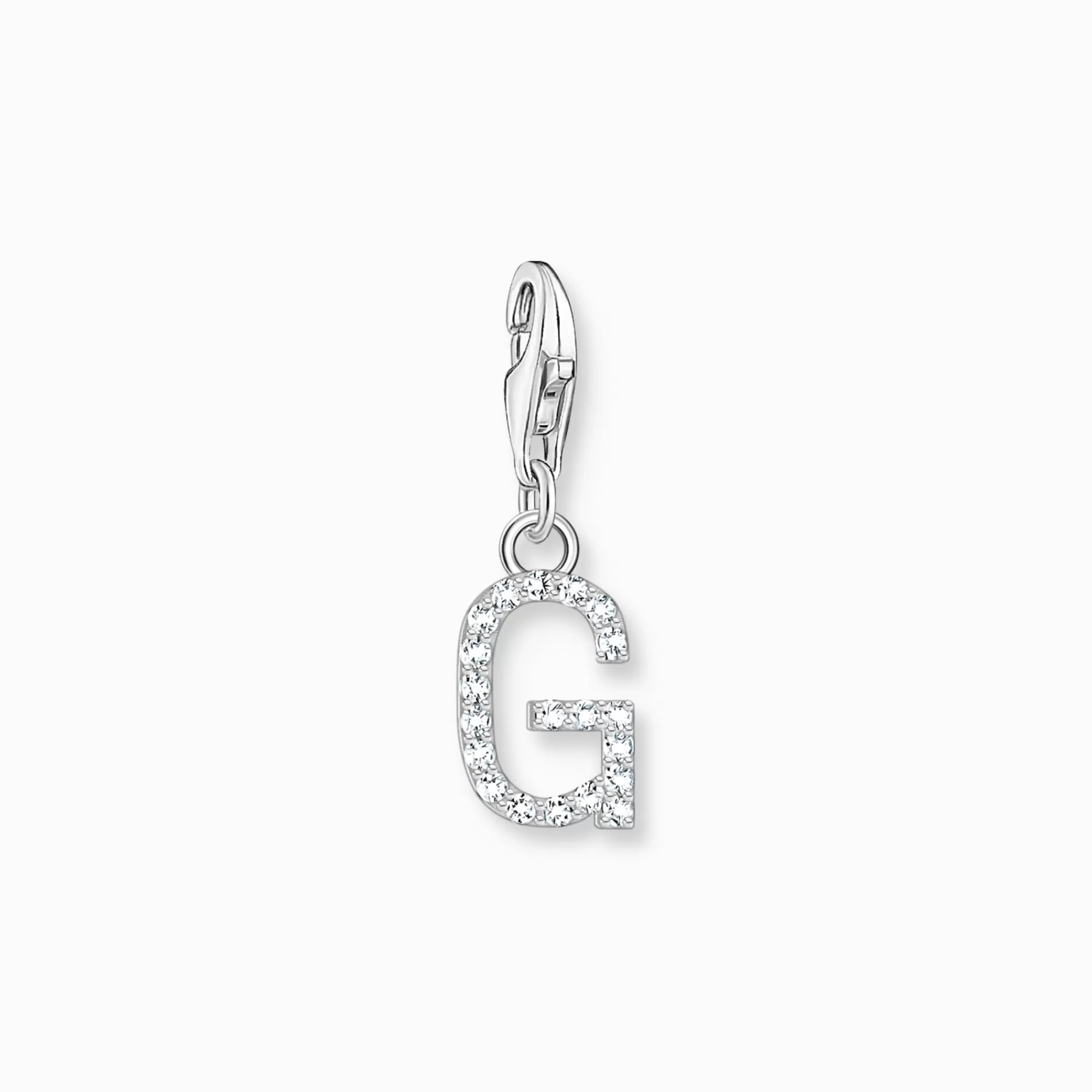 Best Sale Colgante Charm letra G con piedras blancas plata Mujer Charms | Charms