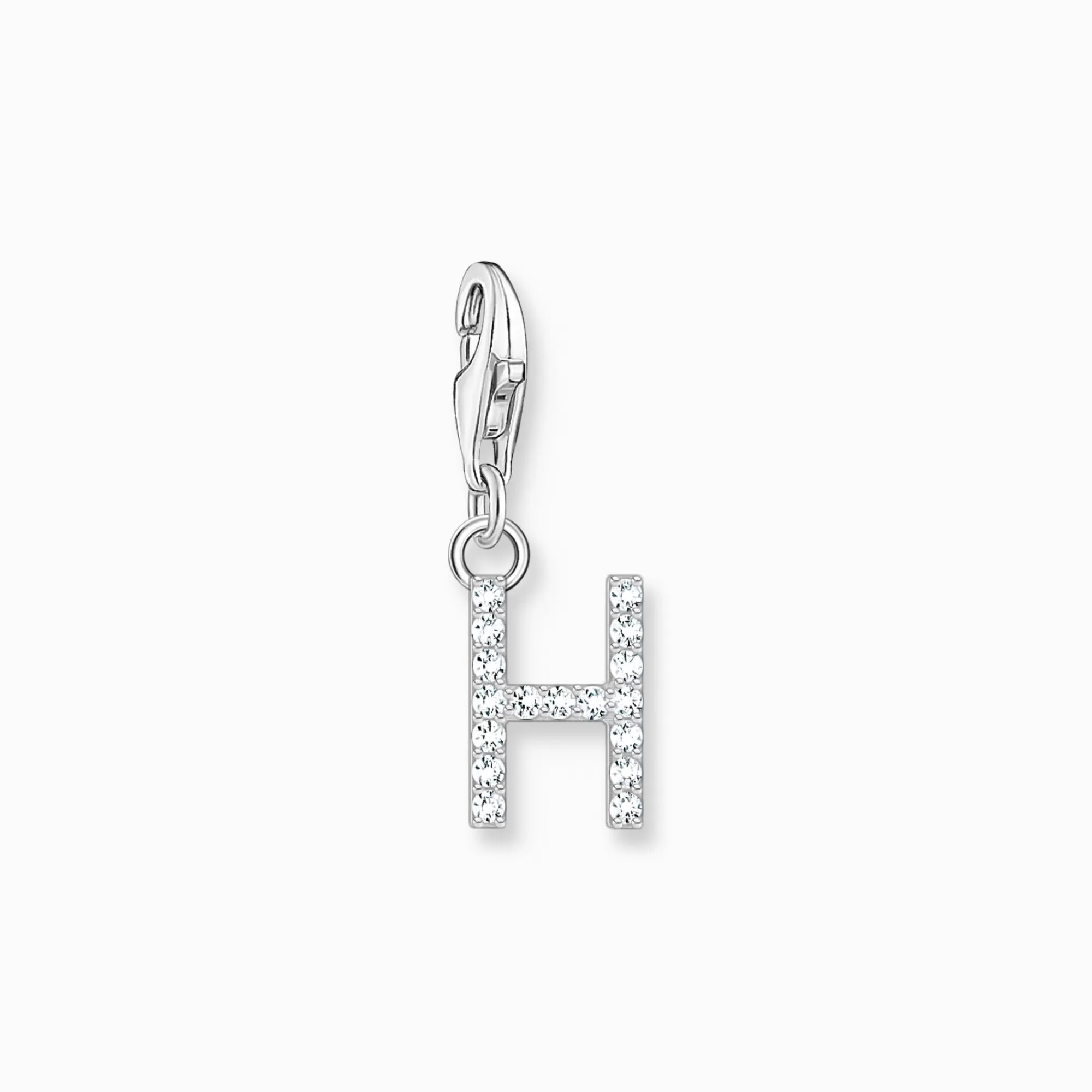 Cheap Colgante Charm letra H con piedras blancas plata Mujer Charms | Charms