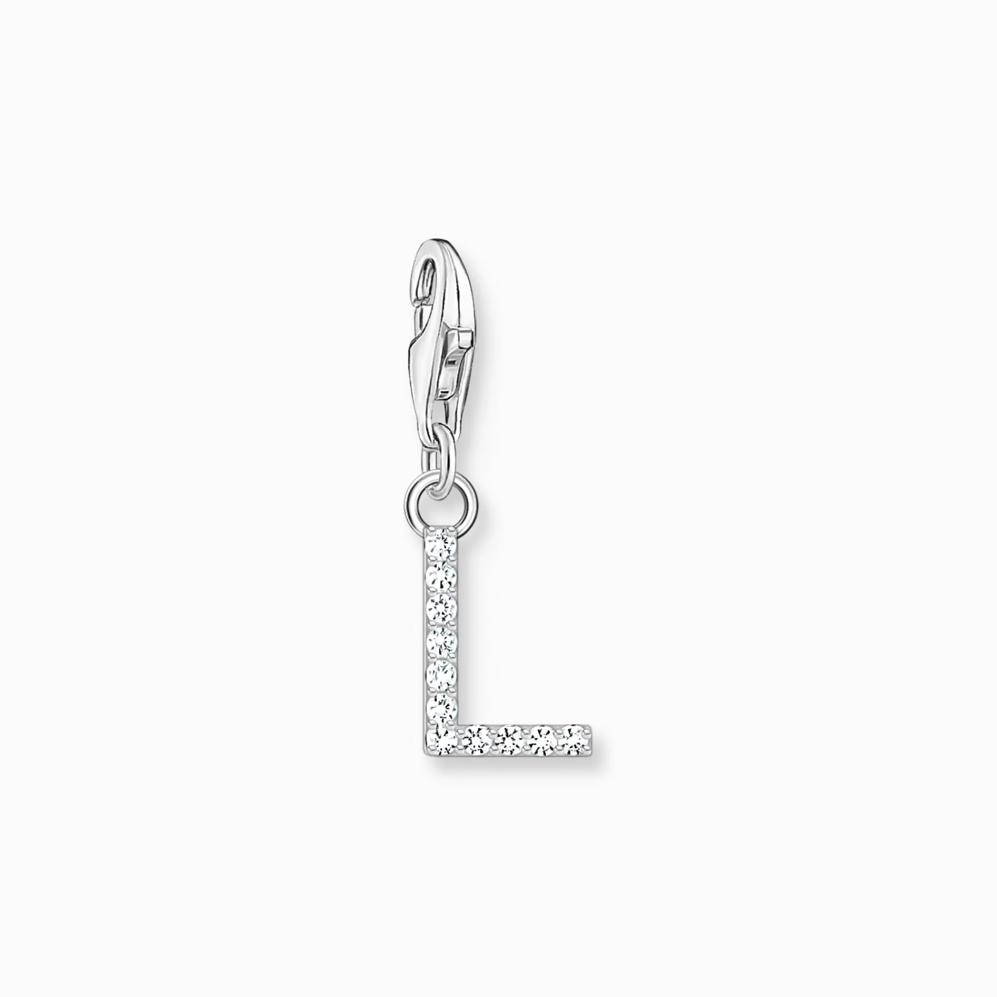 New Colgante Charm letra L con piedras blancas plata Mujer Charms | Charms