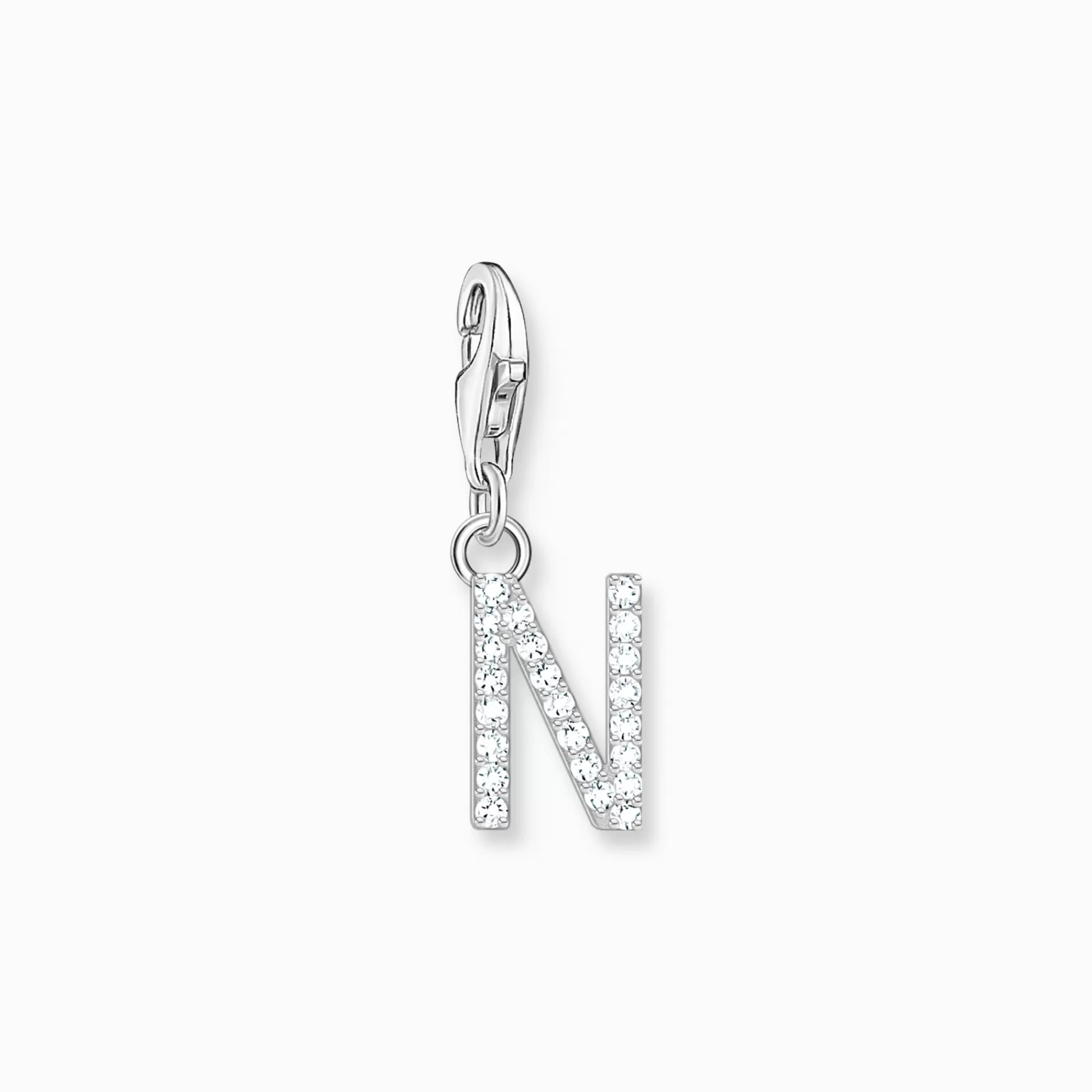 Best Colgante Charm letra N con piedras blancas plata Mujer Charms | Charms