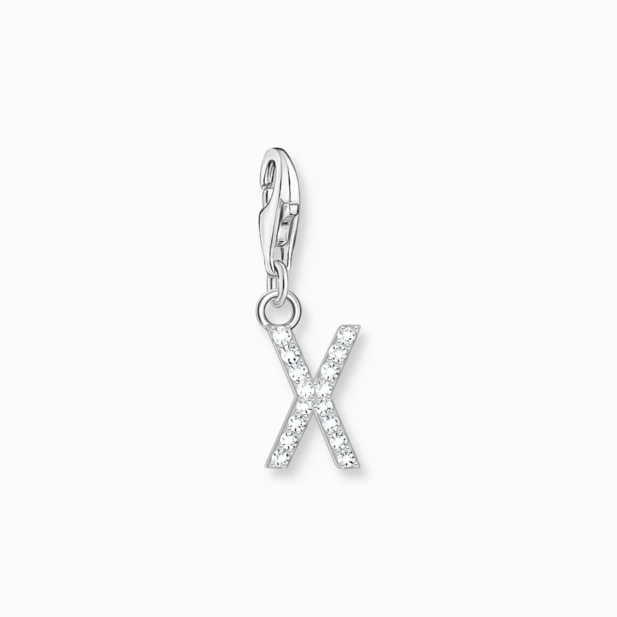 Sale Colgante Charm letra X con piedras blancas plata Mujer Charms | Charms